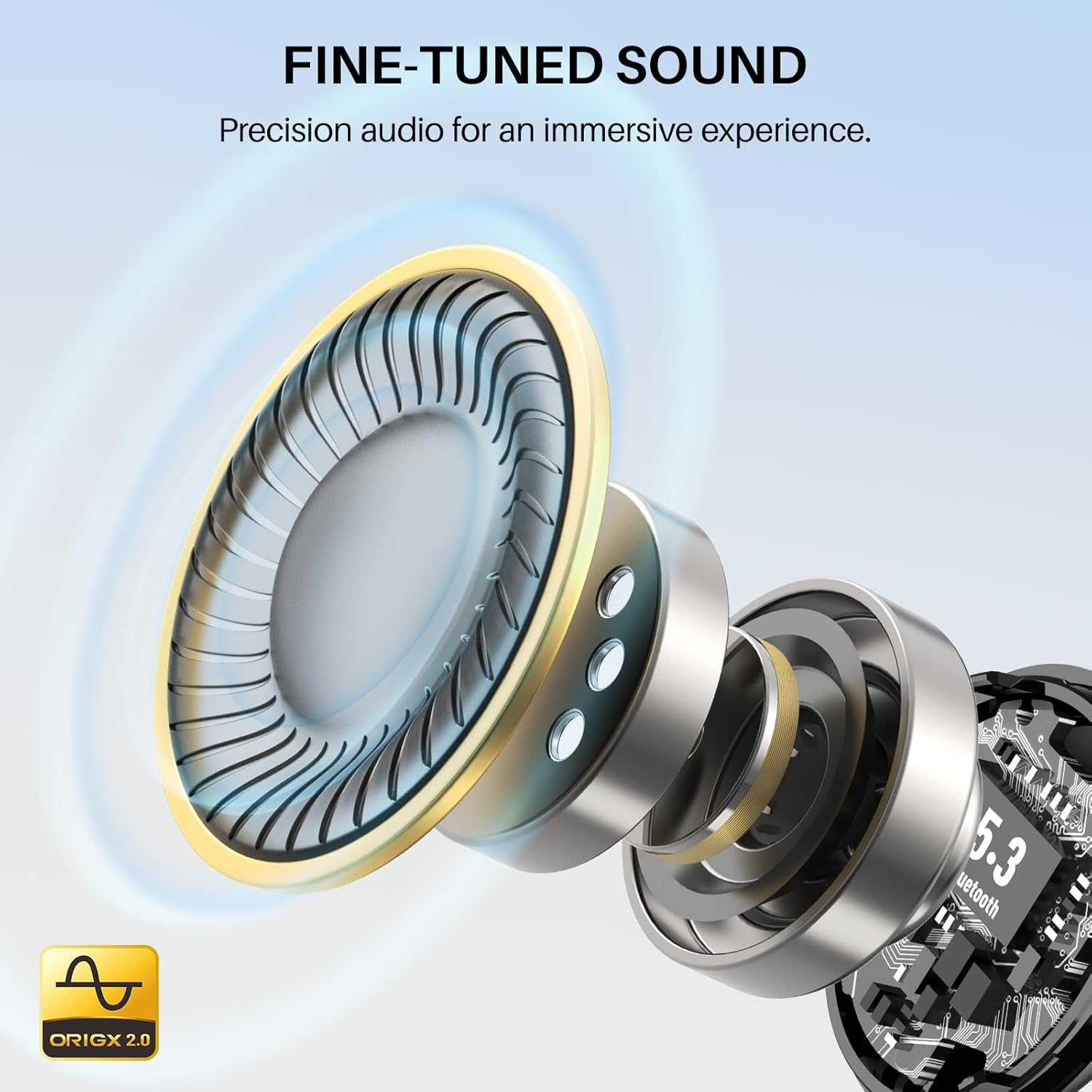 TOZO T6 Wireless Earbuds Bluetooth 5.3 Headphones, Ergonomic Design In-Ear Headset, 50Hrs Playtime with Wireless Charging Case, APP EQ Customisable, IPX8 Waterproof, New Version image number 2