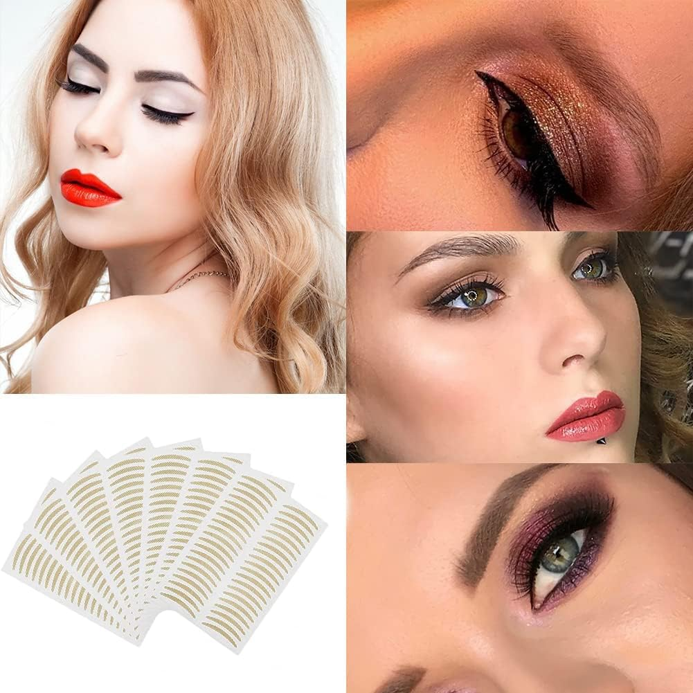 Invisible Eyelid Tape, Eyelid Lifter Strips,800 PCS/400 Pairs Self-Adhesive Double Eyelid Stickers for Hooded Uneven Droopy Mono-Eyelids, Big Eye Tools with Fork Rods & Tweezers image number 1