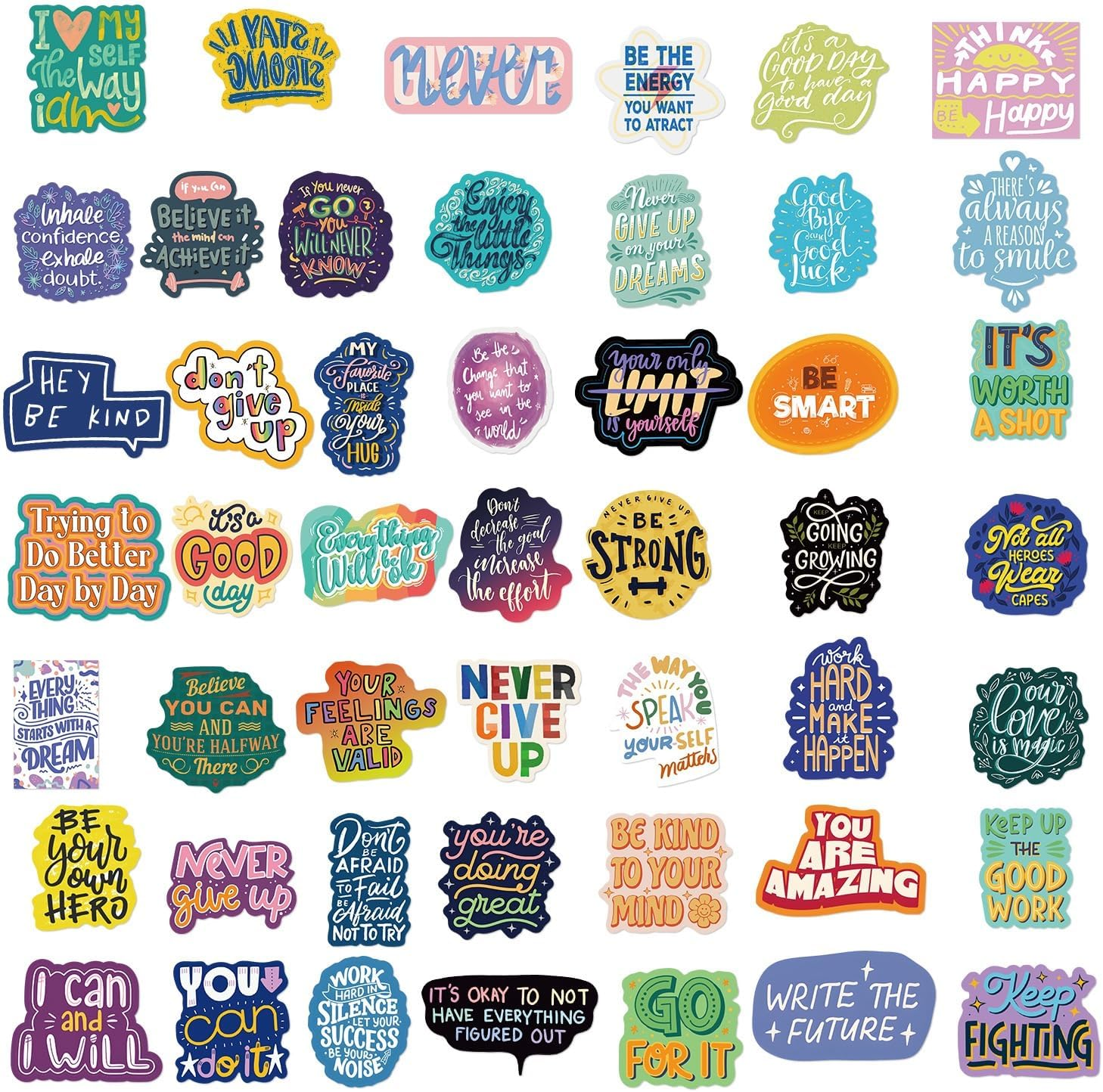 100 Unique Motivational Stickers for Adults Teens - Waterproof Inspirational Affirmation Vinyl Decals for Water Bottles, Laptop, Vision Board image number 3