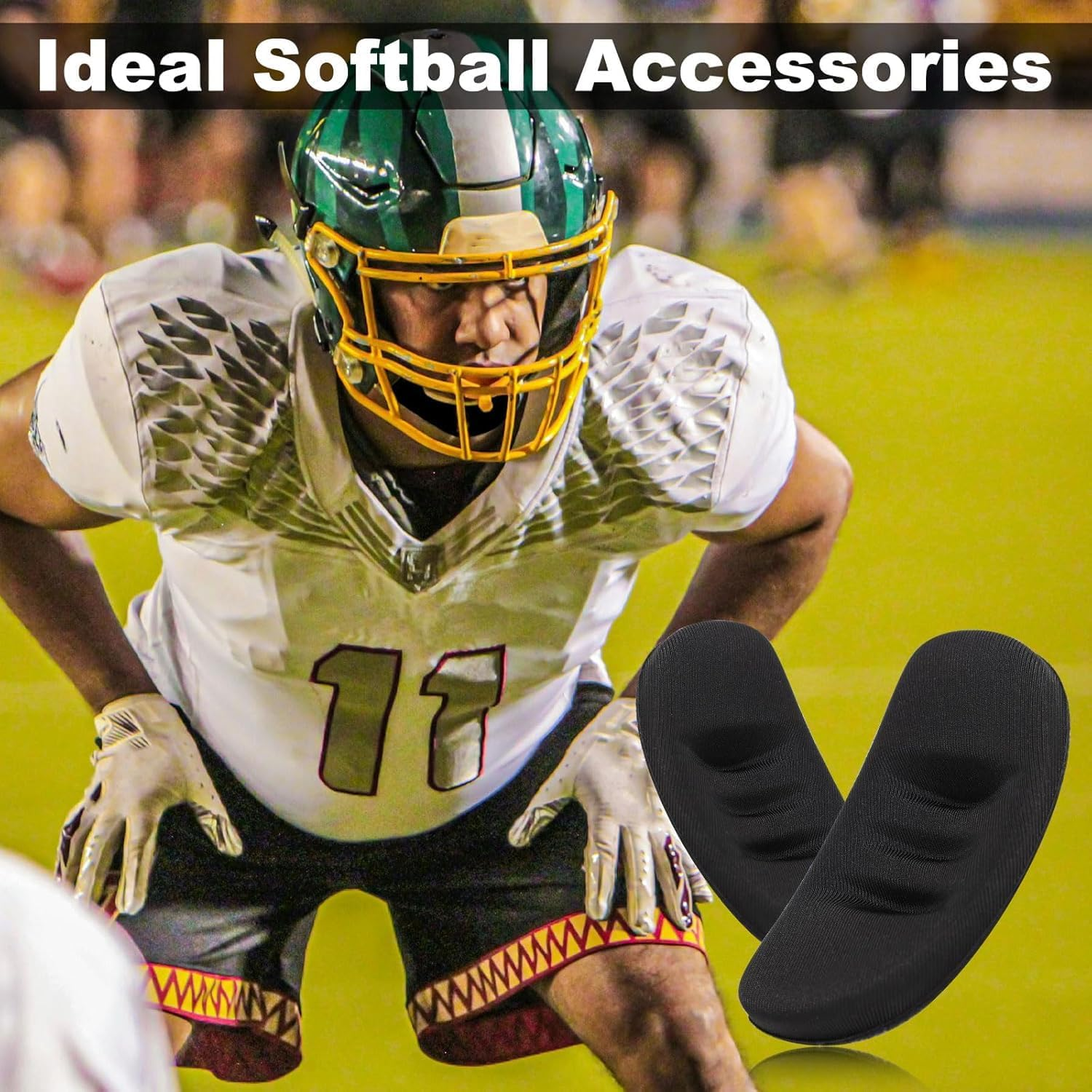 Softball Face Guard Helmet Padding, 2Pcs Softball Fielder'S Facemask Chin Cups, Comfortable Catchers Mask Chin Padding, Softballs Helmet Paddle Face Defense Mask Chins Pad image number 2