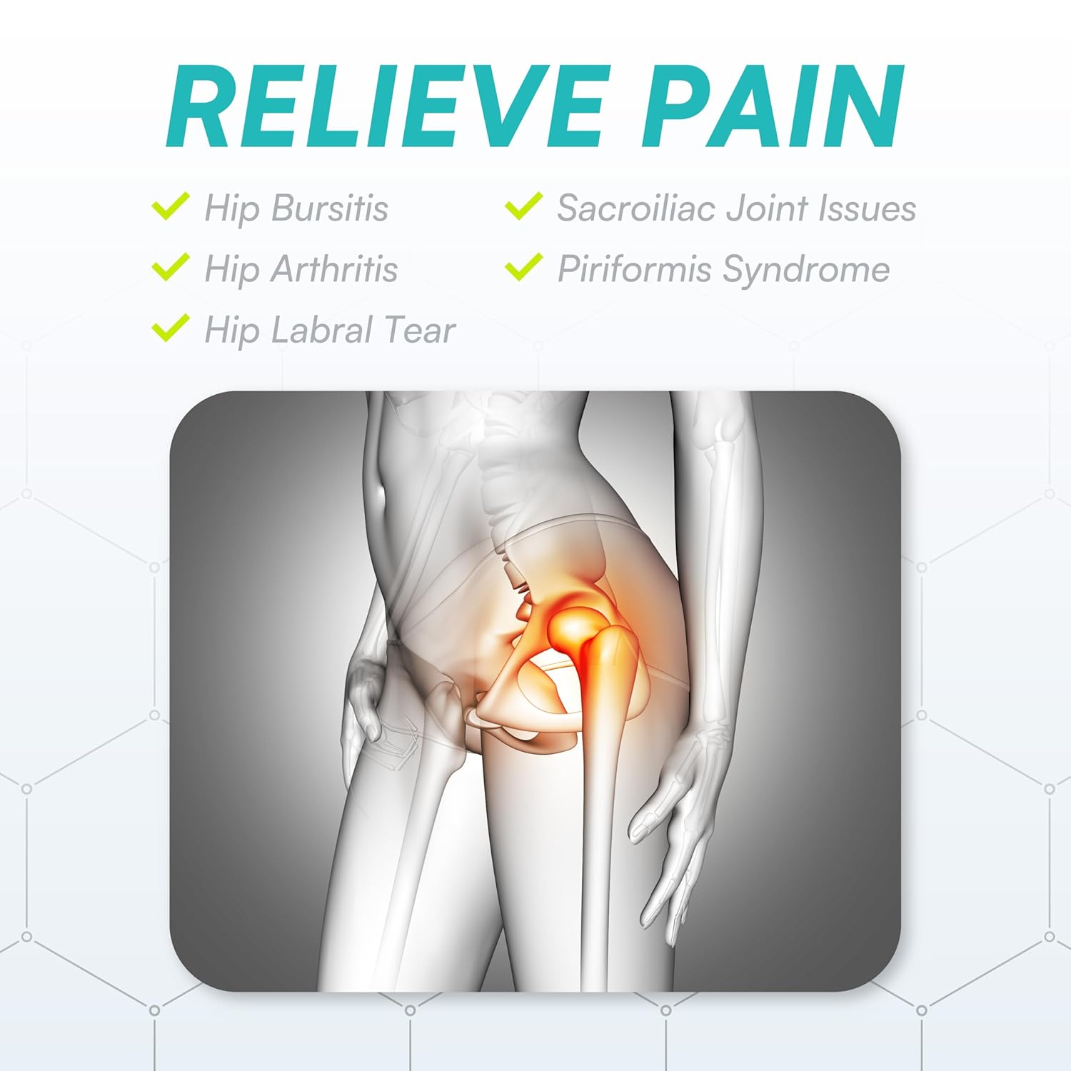 Vital Salveo Compression Recovery Hip Brace &ndash; Hip Brace for Women and Men, Supports Hip Pain Relief and Aids Hip Injury Recovery, Designed for Support, Comfort, & Mobility (1Pc)-Large image number 2