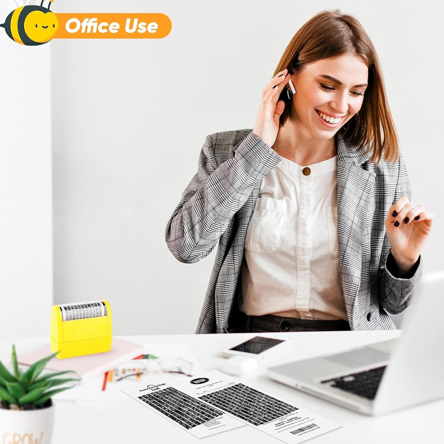 AEEGO Wide Format Identity Theft Protection Roller Stamp for Hiding Sensitive Information, Identity Confidentiality Stamp, Security Stamp Roller for Identity Theft Prevention (3 Refill Inks Included) image number 5