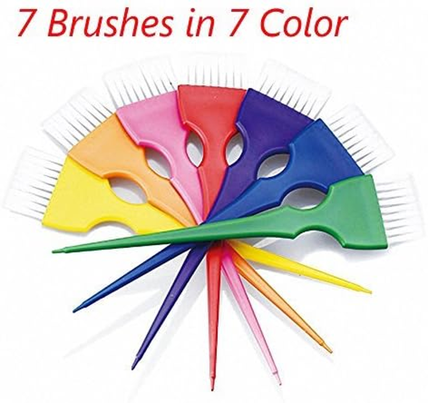 Small Hair Coloring Dye Mixing Tint Bowls and Brush Kit - Set of 7 Different Rainbow Color image number 1
