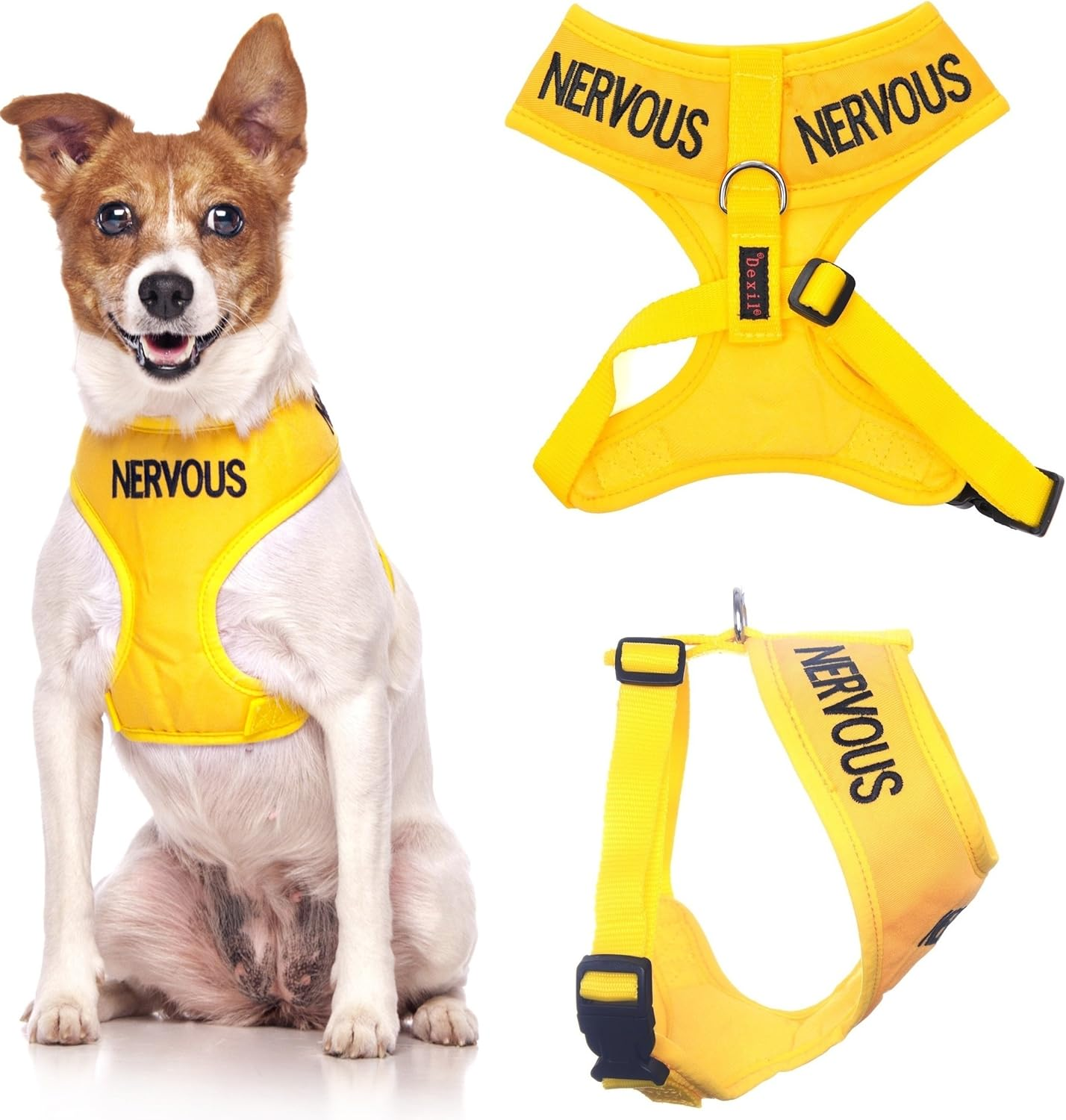 "Nervous" Yellow Color Coded Small Vest Dog Harness (Maybe Unpredictable) Prevents Accidents by Warning Others of Your Dog in Advance! image number 2