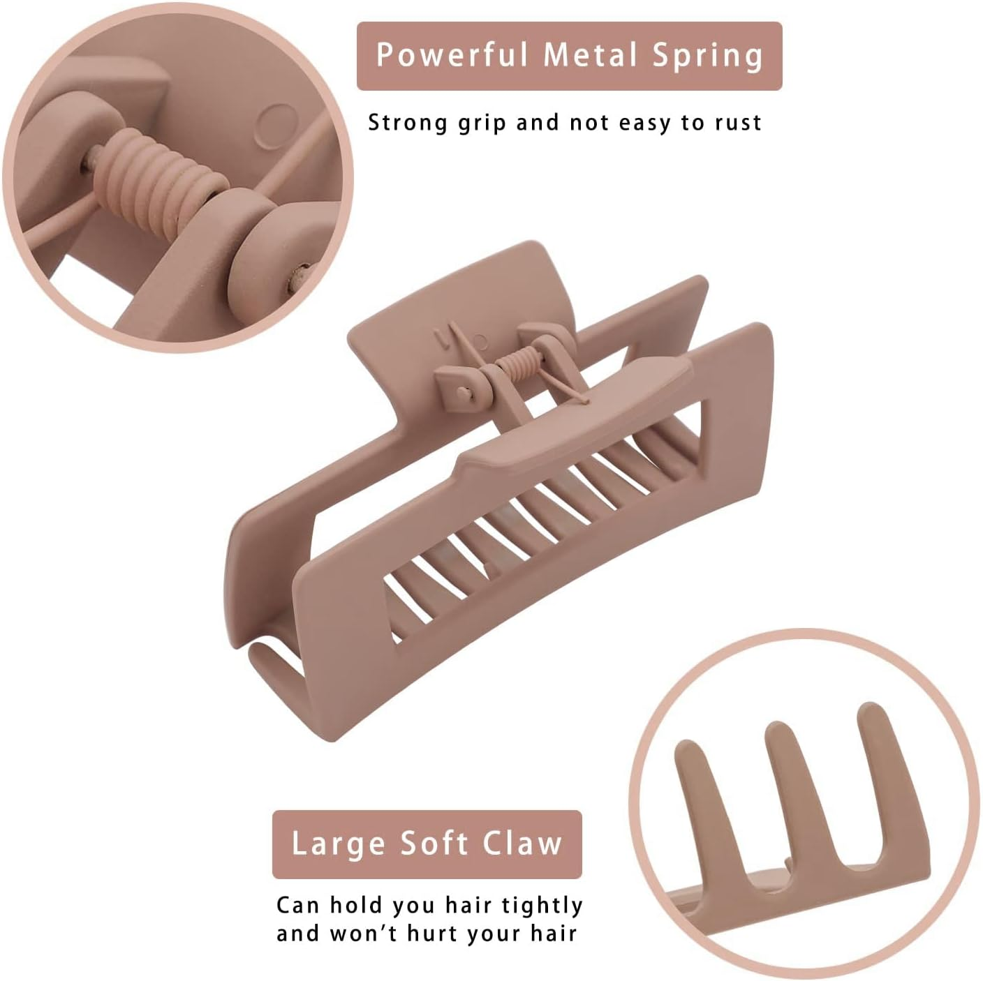 Pack of 8 Large Hair Clips, Non-Slip Large Hair Clips for Women Girls Hair Jaw Clips for Thick Hair Thin Hair Clip Claw Clip image number 4