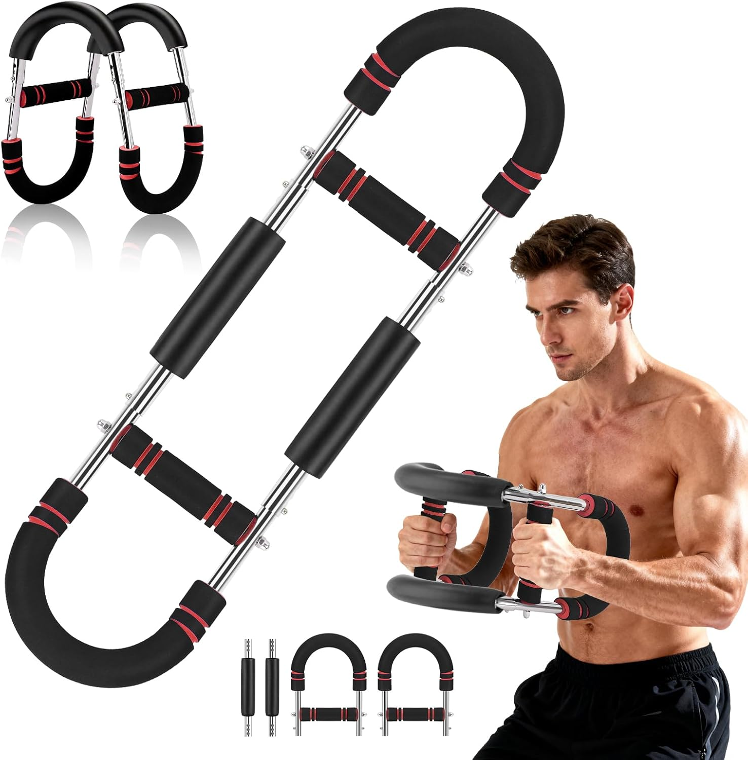 Twister Arm Trainer, Adjustable Forearm Trainer, Portable Chest Workout Equipment for Men, 44-88LBS Arm Twister, Home Exercise & Fitness Equipment