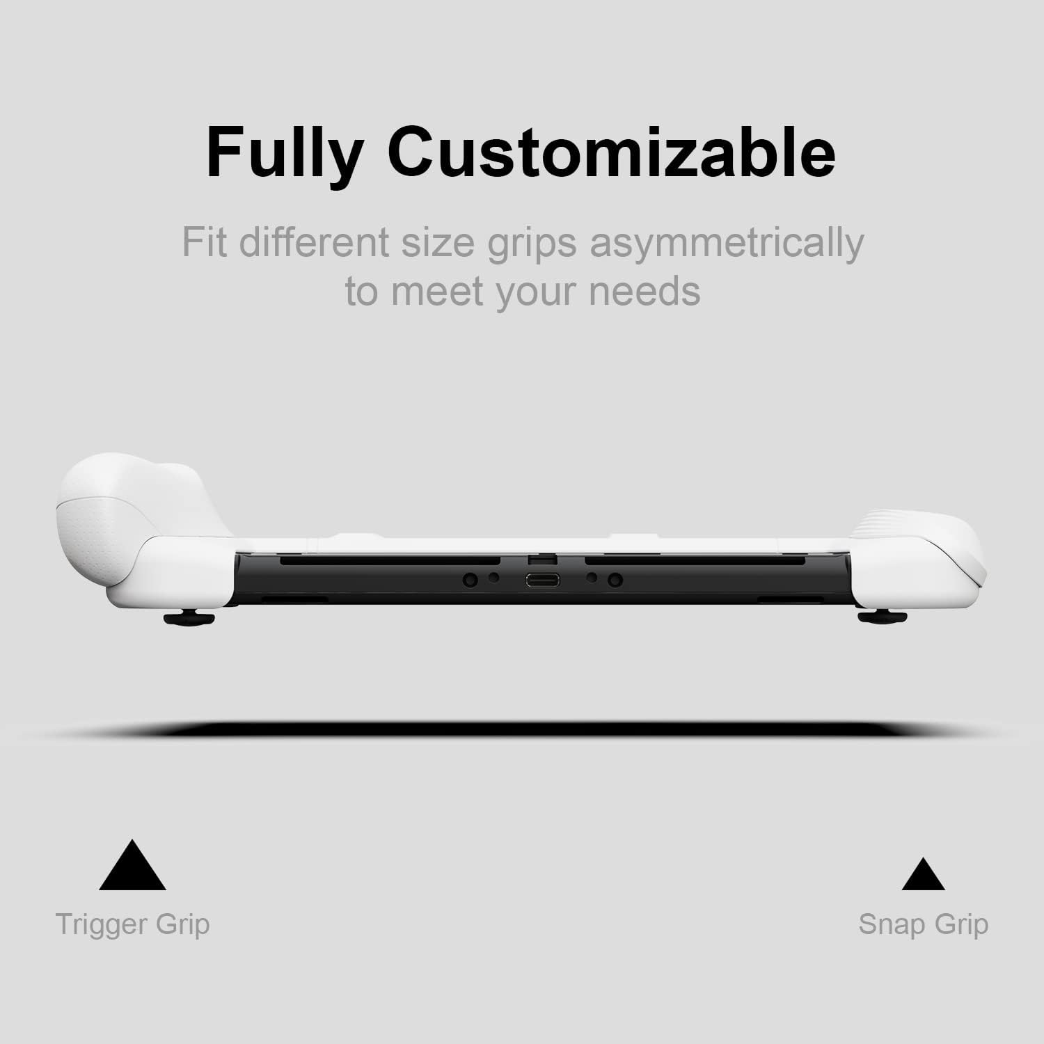 Skull & Co. Neogrip Bundle: an Ergonomic Grip Hard Shell with Replaceable Grips [To Fit All Hands Sizes] for Nintendo Switch OLED and Regular Model [With Carrying Case] - Neon Blue(L)+Neon Red(R) image number 6