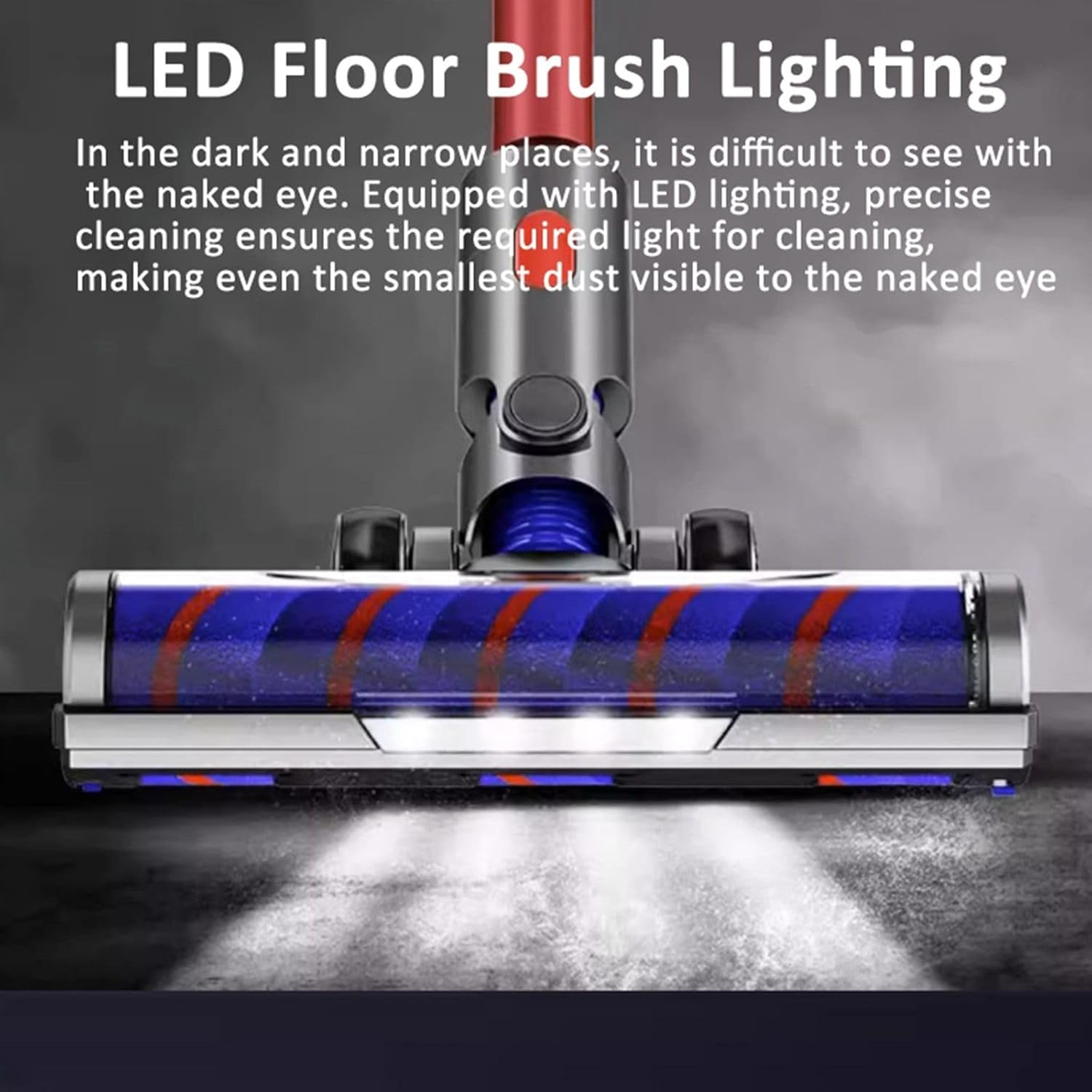 Vacuum Cleaners Motorhead,Soft Roller Brush Motorhead Turbo Roller Brush Head Replacement for Dyson V7 V8 V10 V11 V15 V8Slim with LED Lights,V Shape Turbo Bristle,Rotatable Motorized Floor Brush image number 1