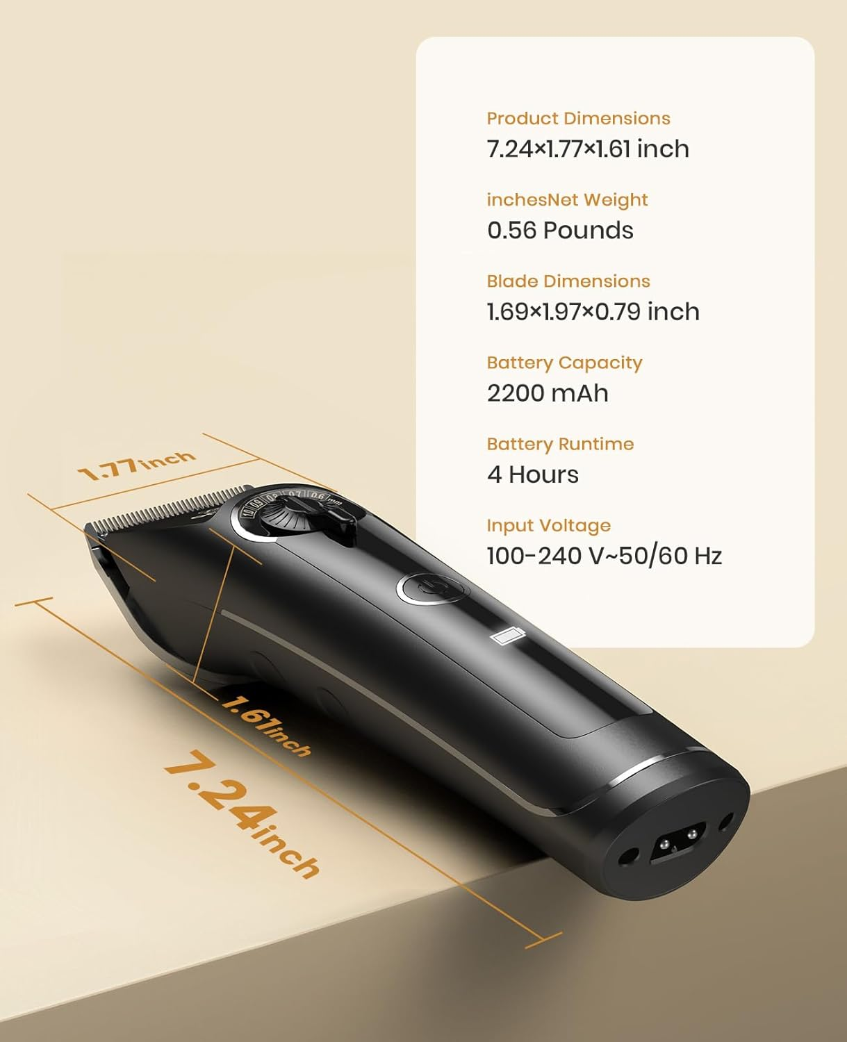 Oneisall Dog Clippers for Grooming Thick Curly Hair, Low Noise with Detachable Metal Blades, Heavy Duty Dog Grooming Kit Dog Trimmer/Shaver for Pets image number 5