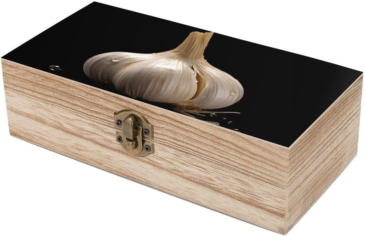 Raw Garlic Wooden Box Wood Wedding Keepsake Boxes with Lids Small Decorative Boxes Lightweight Wooden Memory Storage Box for Crafts Keepsakes Jewelry Photo Letter Storage image number 6