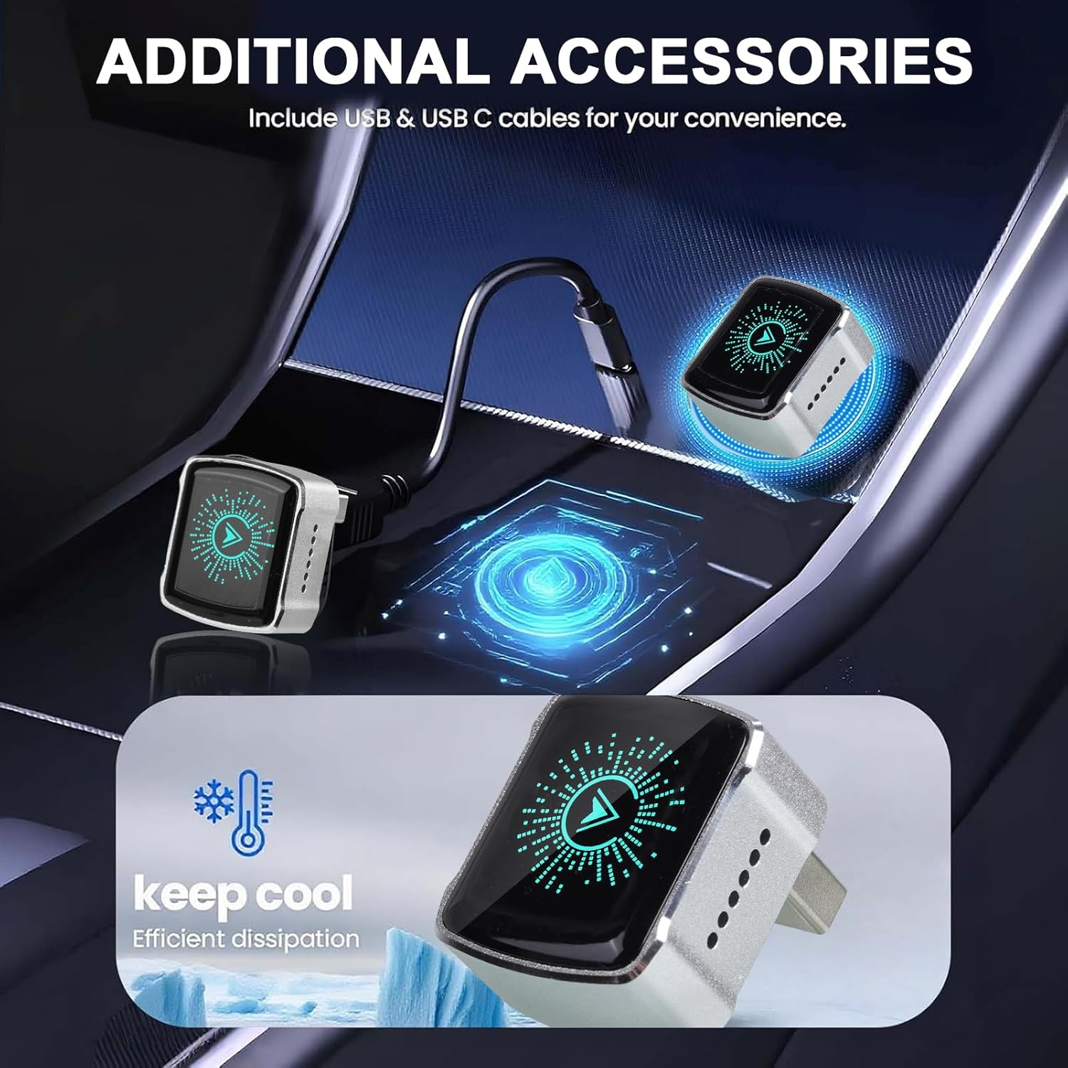 Wireless Carplay Adapter 2025 Upgrade Wired to Wireless,Mini USB Design for Cars with Colorful Ambient Lights &Built-In Wired Apple Carplay,Plug&Play Dongle for Iphone Ios 10+/ Android 11+/ Cars 2016+ image number 5