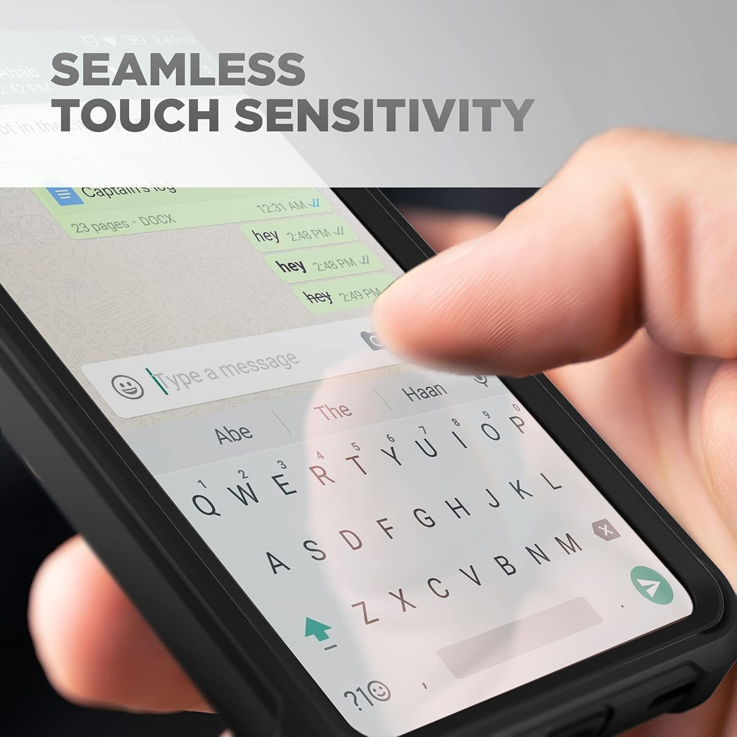 Encased Protective Case for Samsung Galaxy A35 5G with Screen Protector, [Heavy Duty] Shockproof Rugged Full-Body Cover (Matte Black) (A52) image number 1