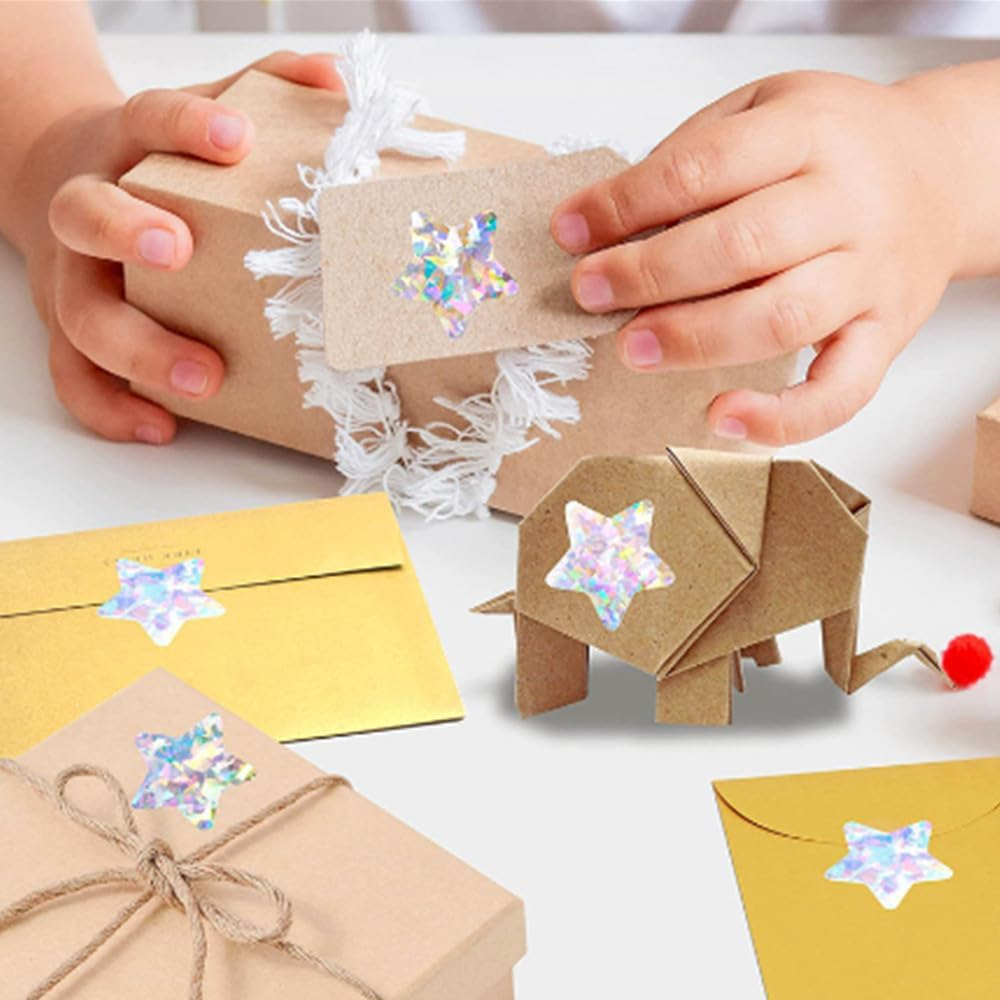 Loopunk 3 Rolls Sliver Star Stickers, Labeling 500 Pieces/Roll,1 Inch Self Adhesive Metallic Glitter Foil Stickers Sparkly Star Stickers Reward Behavior Chart Labels for Kids Students Supplies. image number 4