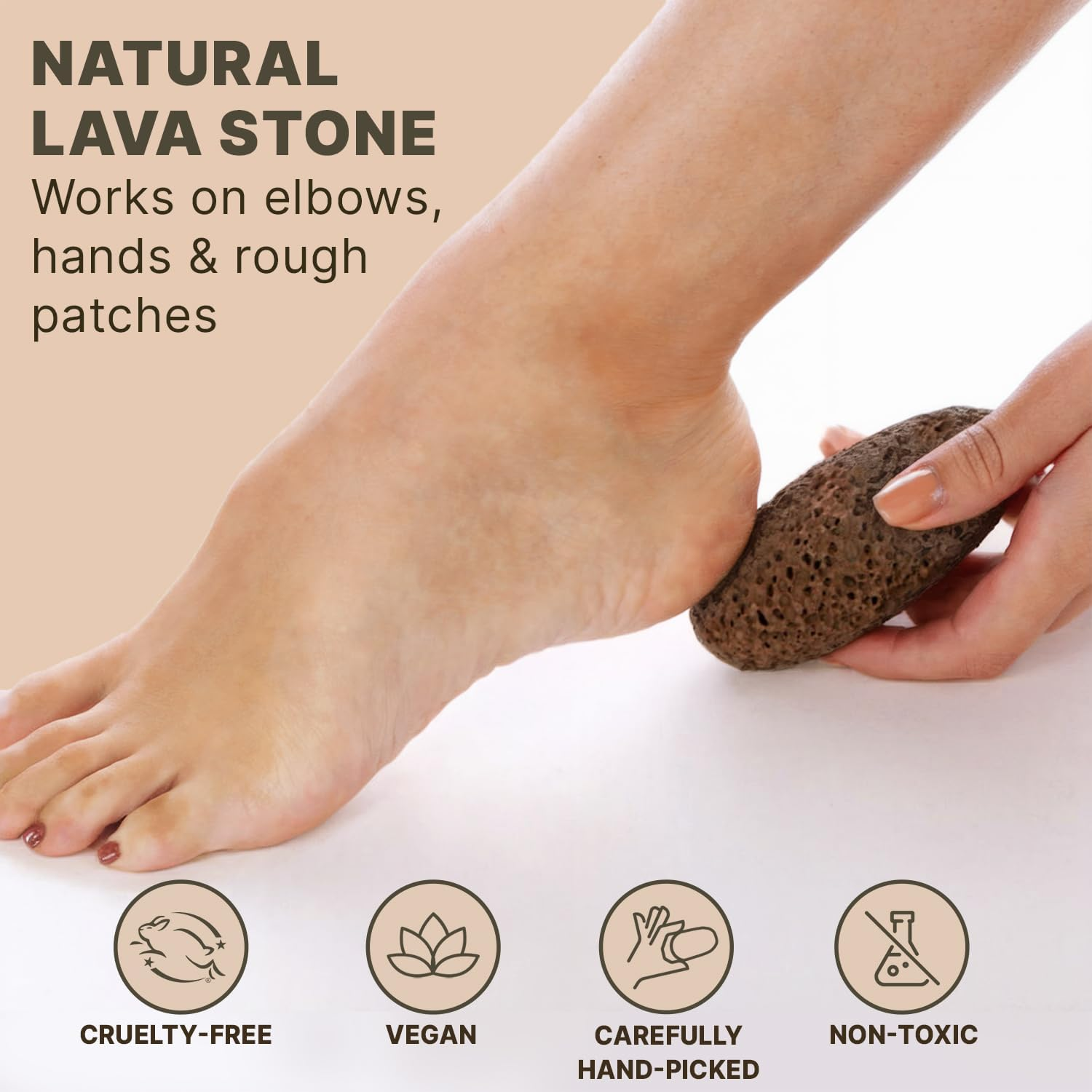 Beauty by Earth Natural Lava Exfoliating Pumice Stone; Callus Removal for Hands & Rough Feet plus Dry, Dead, Hard or Cracked Heels; for Pedicures to Repair & Restore Soft, for Men or Women image number 4