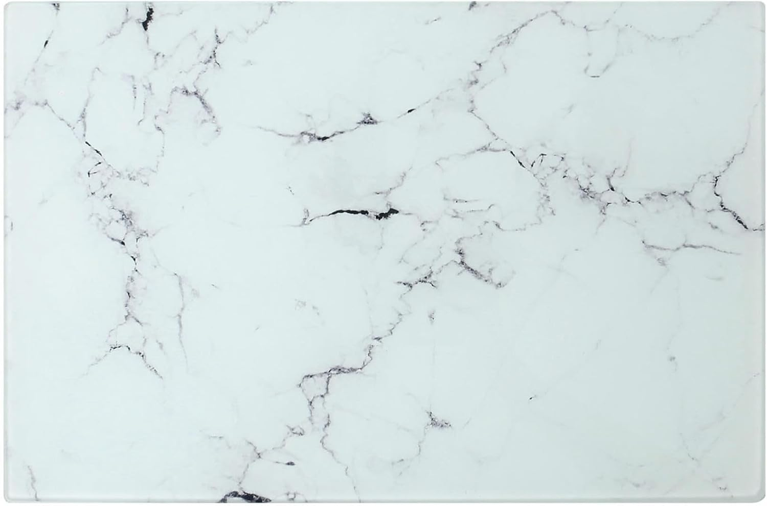 Harbour Housewares Rectangle Glass Chopping Board - 40Cm X 30Cm - Marble - 1X Tempered Heat-Resistant Home Kitchen Worktop Saver Hob Cooker Stove Top Surface Protector Cover Cutting Boards - White image number 4