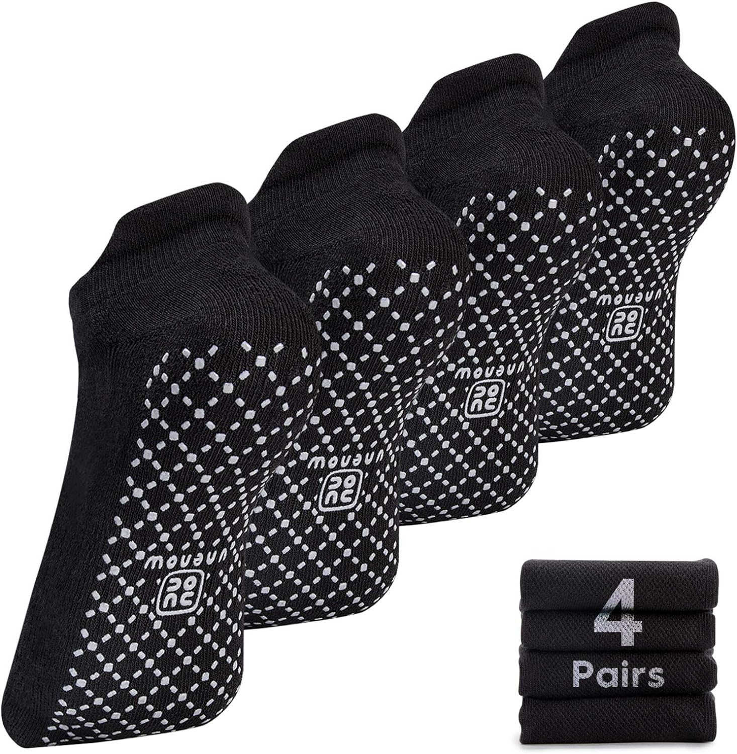 Unenow Unisex Non Slip Grip Socks with Cushion for Yoga, Pilates, Barre, Home & Hospital
