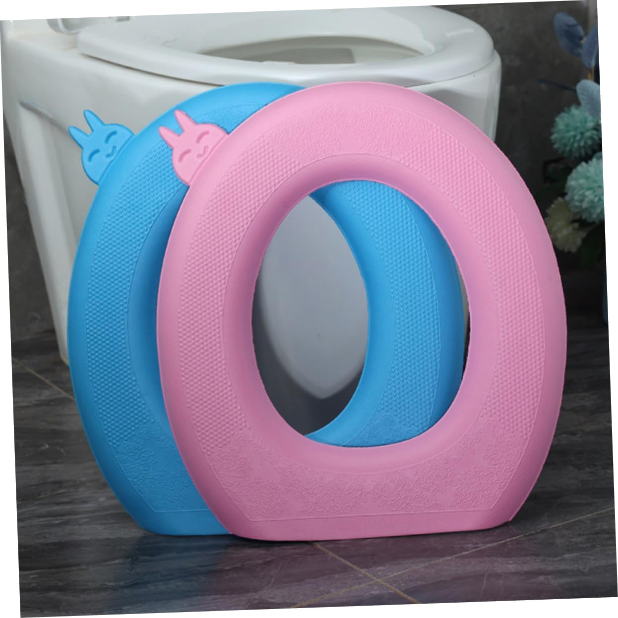 BUGUUYO 2PCS Waterproof Toilet Mat Toilet Pads Handle U Shape Toilet Seats Covers Toilet Seat Cover Pad Portable Commode Bathroom Pad Toilet Cushion Pad Eva Travel Thick Toilet Seat Ring image number 1