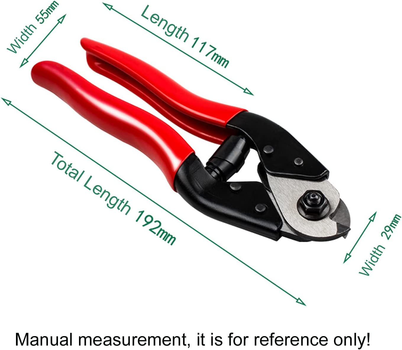 Steel Cable Cutter for Wire Rope - Cutter for Cable Railing,Up to 5/32" Copper Cable Cutter with 10Pcs Bike Brake Cable Cap End Tips