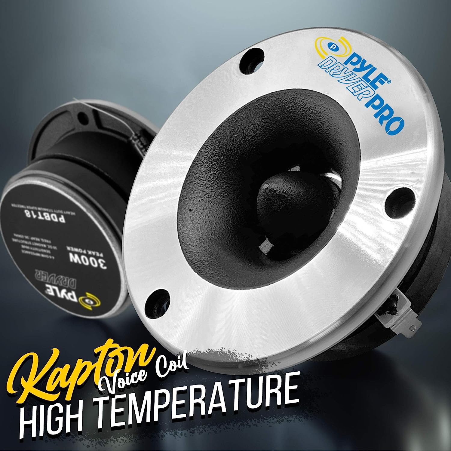 Pyle 3.75'' Titanium Horn Tweeter (Pair) - Aluminum Bullet Diamond Chrome Cutting Finish W/ 300 Watt Peak 20 Oz Magnet Structure 2Khz - 25Khz Frequency Response 4 Ohm & 1" Kapton Voice Coil image number 6