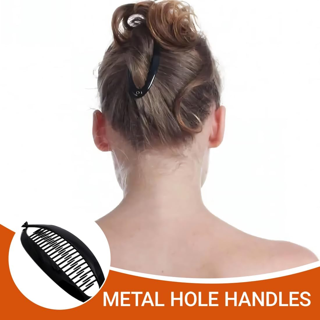 Pack of 5 Vintage Fishtail Hair Clips, Banana Clips, Non-Slip Hair Clip, Curly or Straight Hair, for Decoration or Solid Hair image number 2