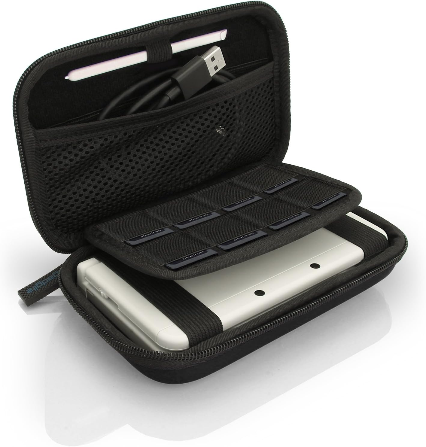 Igadgitz Black EVA Hard Travel Carry Case Cover for New Nintendo 3DS XL (All Versions) & 2DS XL 2017 with Clip on Carry Strap&hellip; image number 3