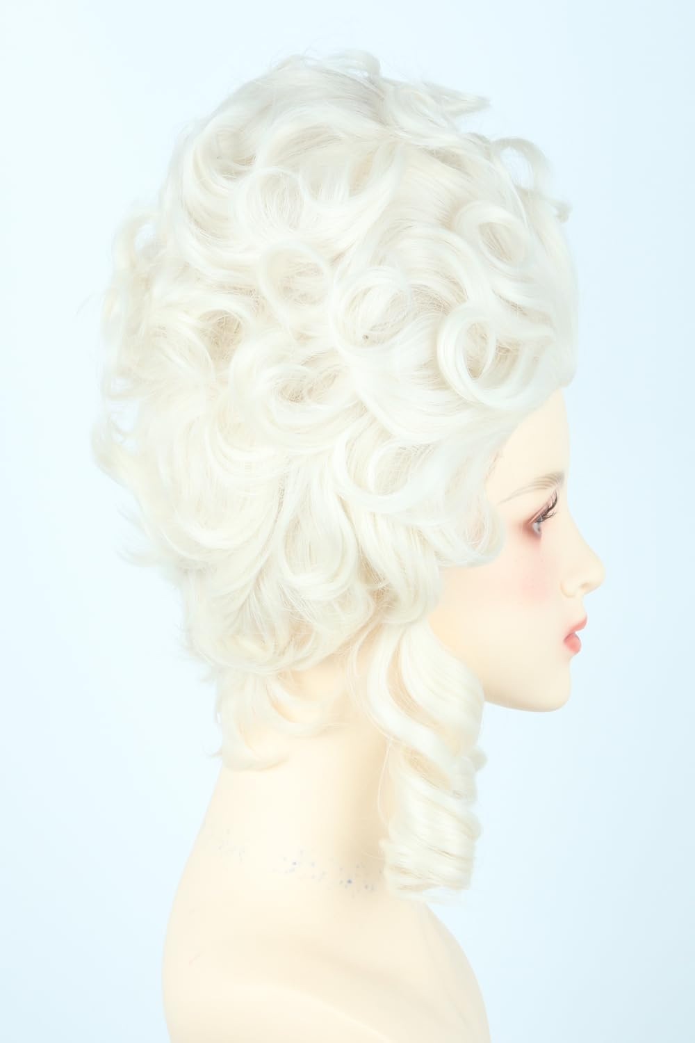 Beige 18Th Century Queen Wig Honeycomb Wig Curly Retro Wigs Halloween Cosplay Costume Wigs image number 2