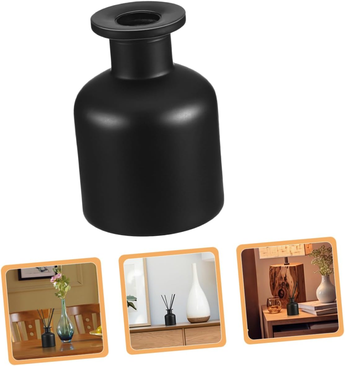 Glass Diffuser Bottle Aromatherapy Container Cylindrical Shape Refillable Glass Reed Diffuser Bottle Home Fragrance for Living Room Decoration image number 4