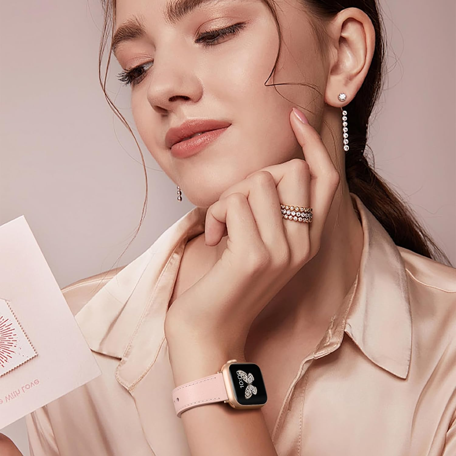 WJK Compatible with Apple Watch Series 11 10 9 8 7 6 5 4 3 2 1 SE and Iwatch 38Mm 40Mm 41Mm 42Mm Women Men, Top Grain Genuine Leather Replacement Wristband for Apple Watch, Multi Colors image number 3