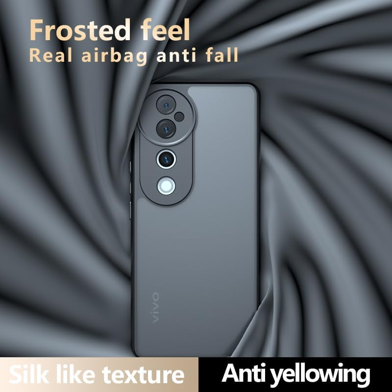 JNERBUYI Case for Vivo V40 5G/Vivo V40 Pro 5G, Shockproof Mobile Phone Case with Camera Protection, Matte Transparent Protective Case with Anti-Fingerprint - Dc image number 5