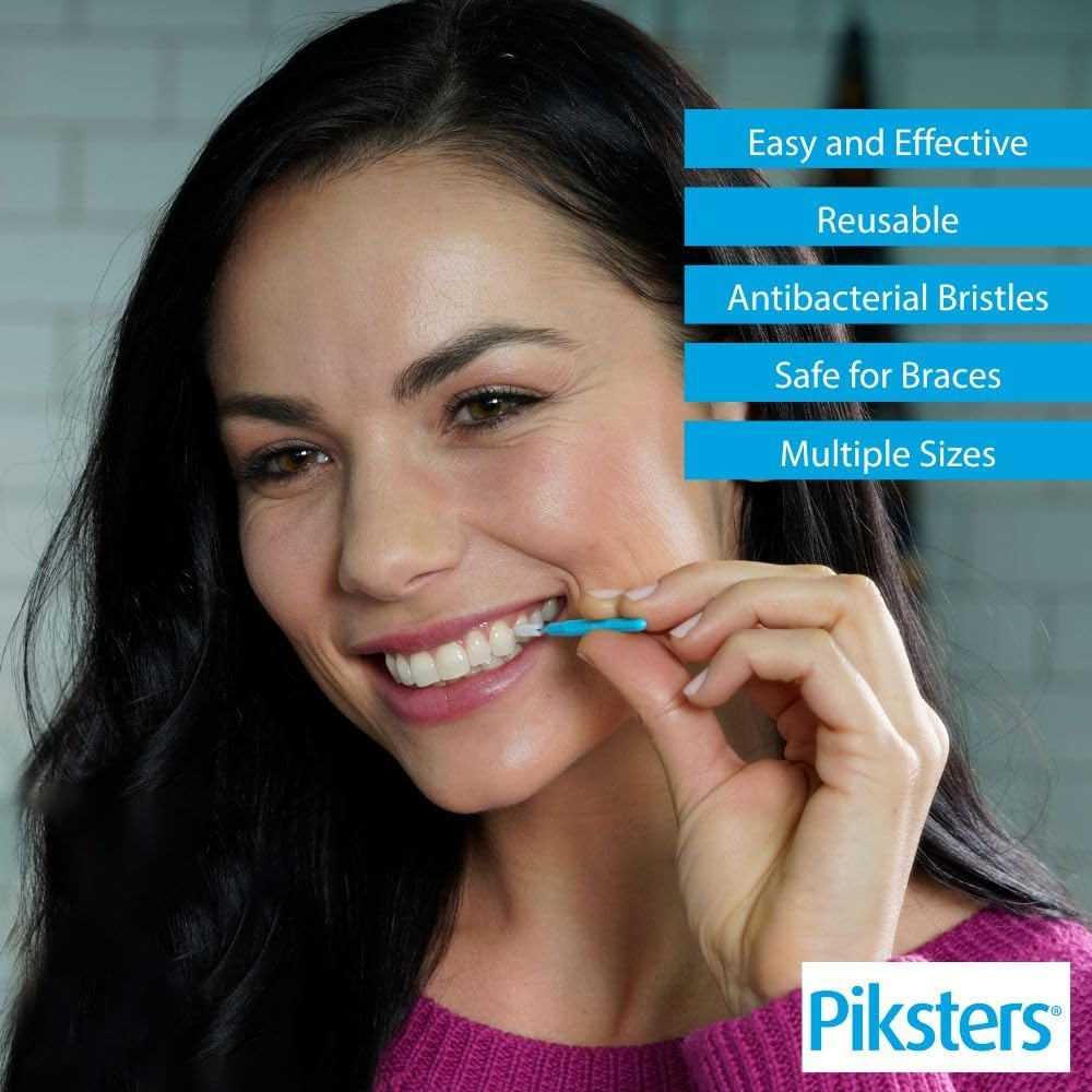 Piksters Interdental Brush - Brushes for Cleaning between Teeth (40 Pack, Size 2 (White)) image number 3