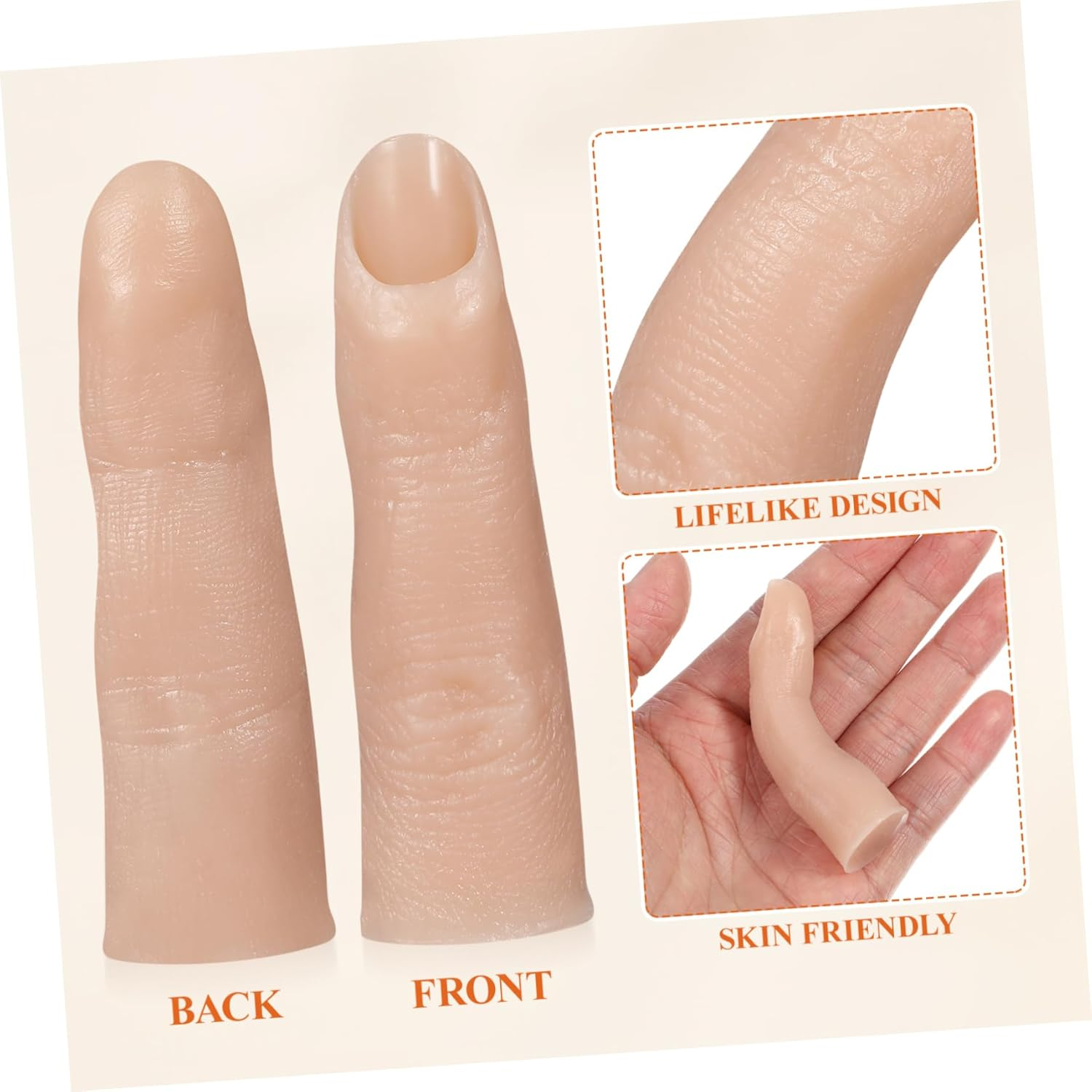 Outanaya Silicone Practice Fake Nail Finger Color Flexible Bendable for Nail Art Training Display Home Salon image number 6