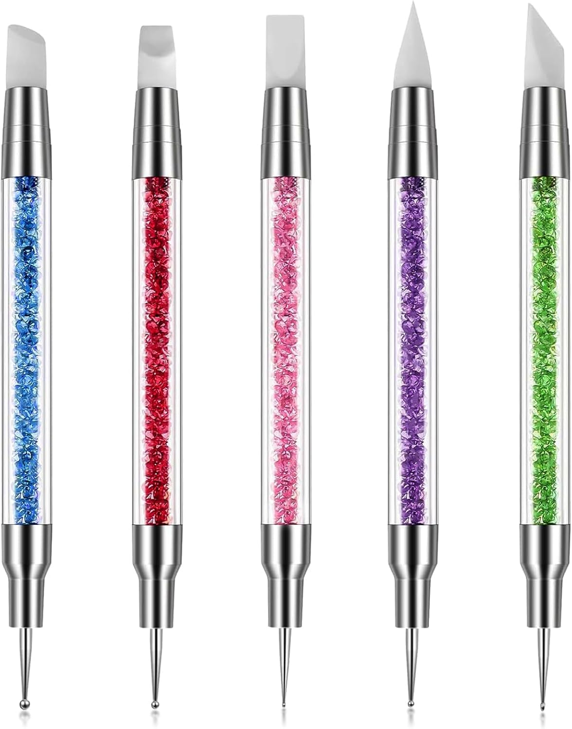 Hanyousheng 5Pcs Silicone Nail Tool, Nail Dotting Tool, Nail Art Tools, Nail Art Brush, Nail Brush for Nail Art, Nail Brush for Dotting, for Nail Polish Brush Dotting Salon Tool Set