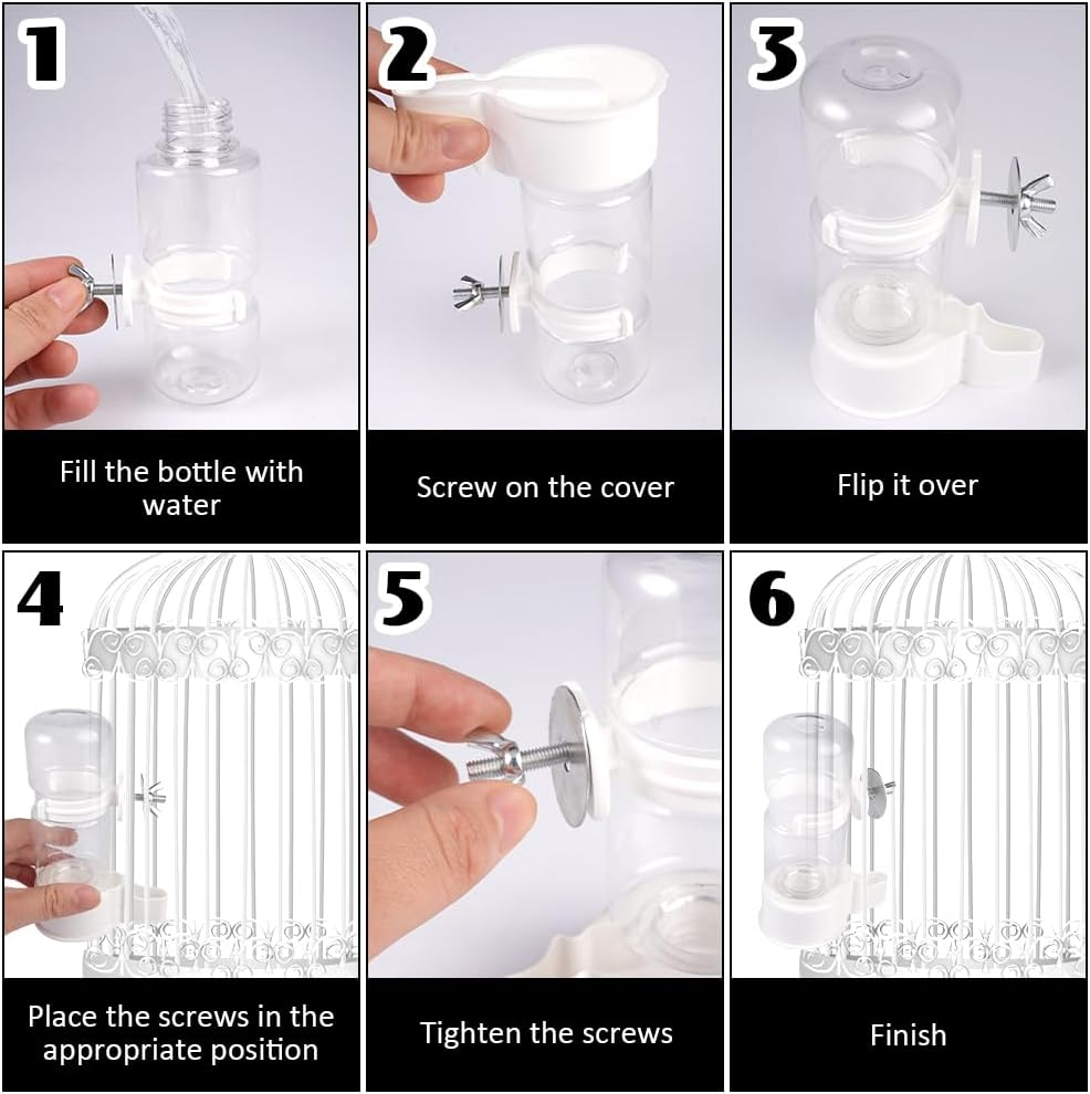 Birds Water Dispenser, Automatic Drinking Bottles, Water Drinker for Ornamental Bird, Parrot, Pigeon image number 2
