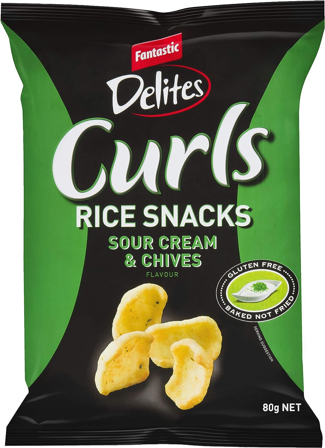 Fantastic Curls, 80 G, Sour Cream & Chives image number 1