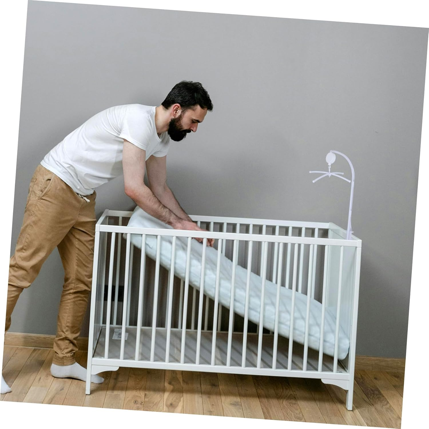 Adjustable Height Mobile Arm for Cribs Secure Clamp Mobile Bed Bell Holder DIY for Enhanced Sensory Experience with Toys Fits Cribs image number 1