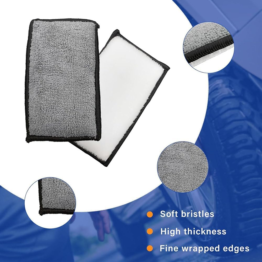 Leanockesa 6 PCS Car Interior Cleaning Sponge, Premium Microfiber Auto Detailing Sponges for Leather, Plastic, Vinyl and Upholstery Cleaning, Gentle yet Effective Car Wash Sponges image number 4