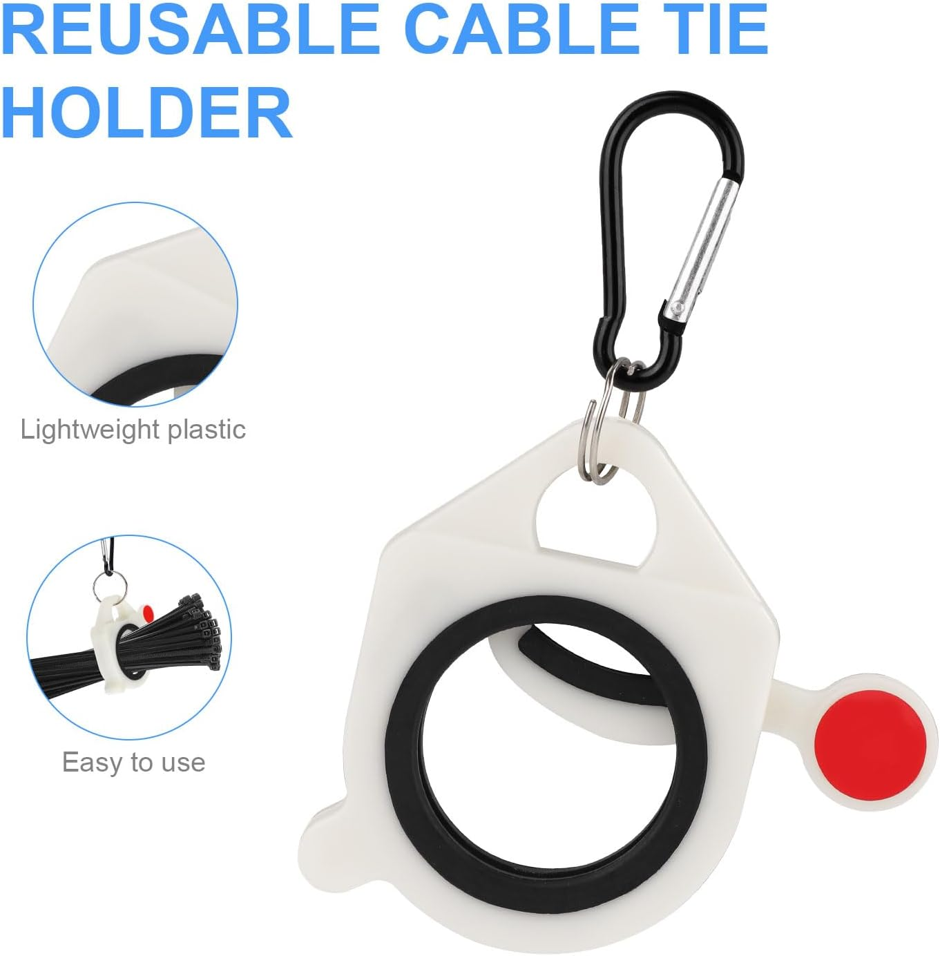 5Pcs Zip Tie Organizer, Premium Plastic Ziptie Holder Lightweight and Reusable Cable Tie Holder Tightener Keeper Bracket Tool for Easy Management and Storage