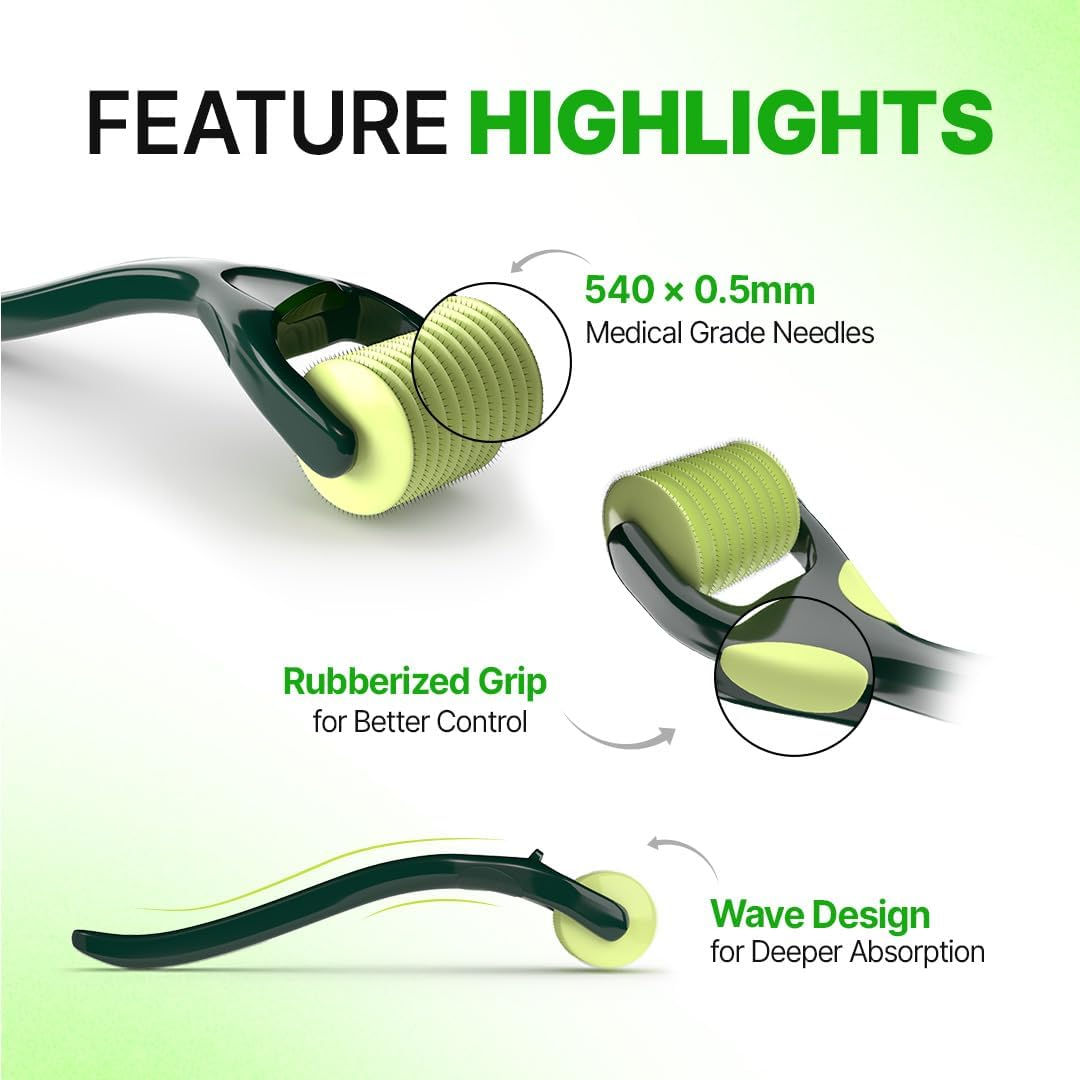 Sotrue Hair Growth Epifine Derma Roller 0.5 Mm with 540 Medical Grade Stainless Steel Needles, Activates Hair Follicles, Repairs Damaged Hair, for Face, Hair Fall & Hair Thickening, Reduces Acne Scars, Safe & Effective to Use image number 4