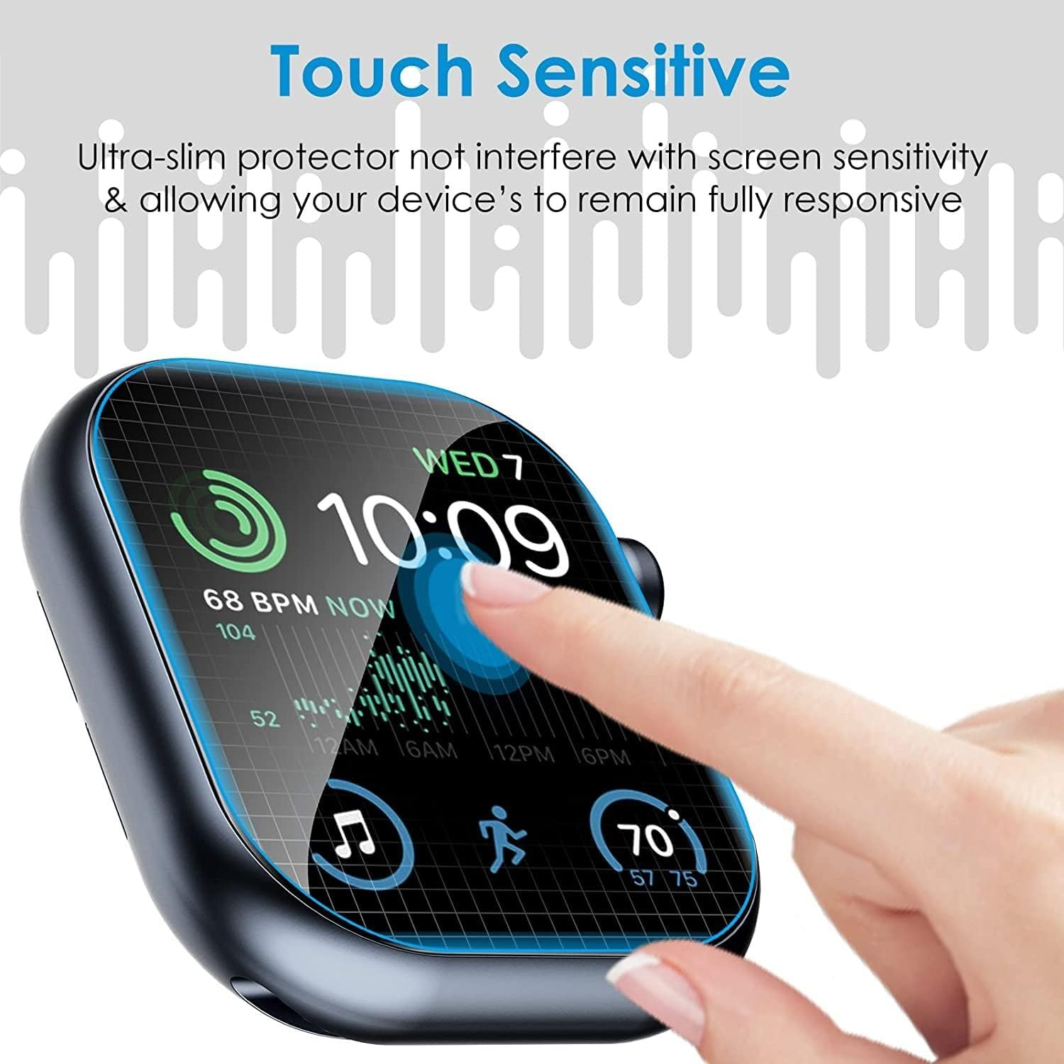 5 Pack TPU Screen Protector Compatible with Apple Watch 41Mm Series 9/8/7, [Upgrade Flexible Film] Anti-Scratch [Bubble Free] Soft HD Protection Clear Film for Iwatch 41Mm image number 4