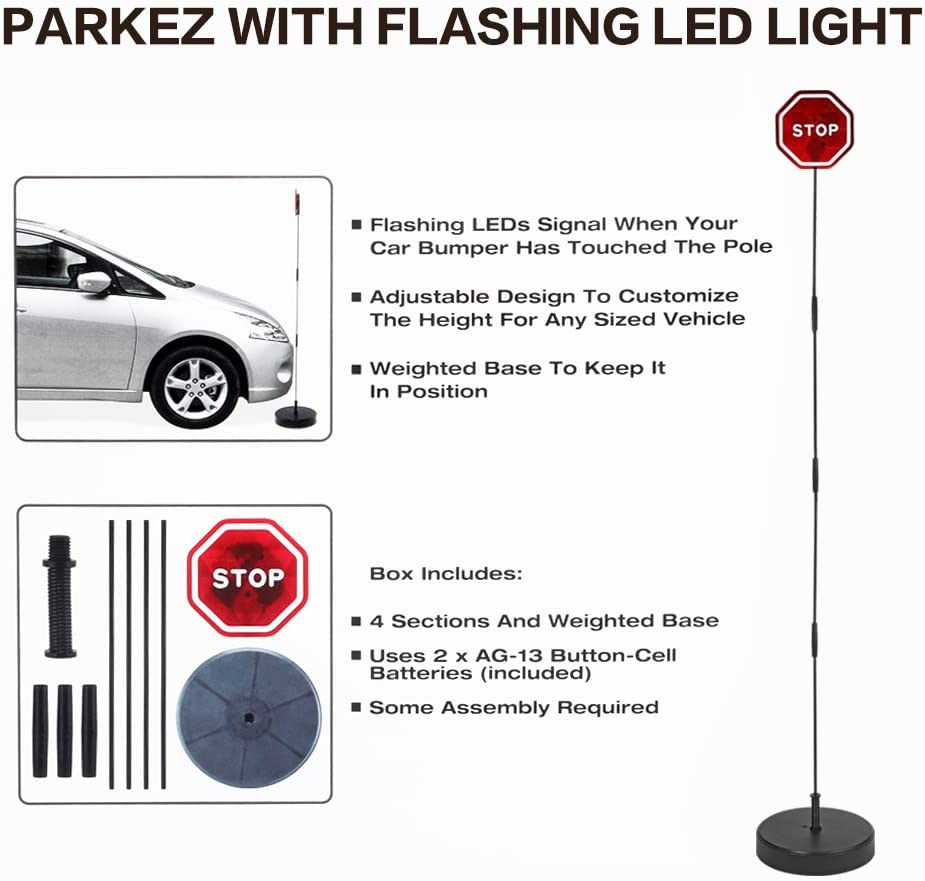 Smart LED Parking Stop Sign - Garage Flashing Warning Light with Parking Assistant and Flashing Signal for Garage TCTX001 image number 5