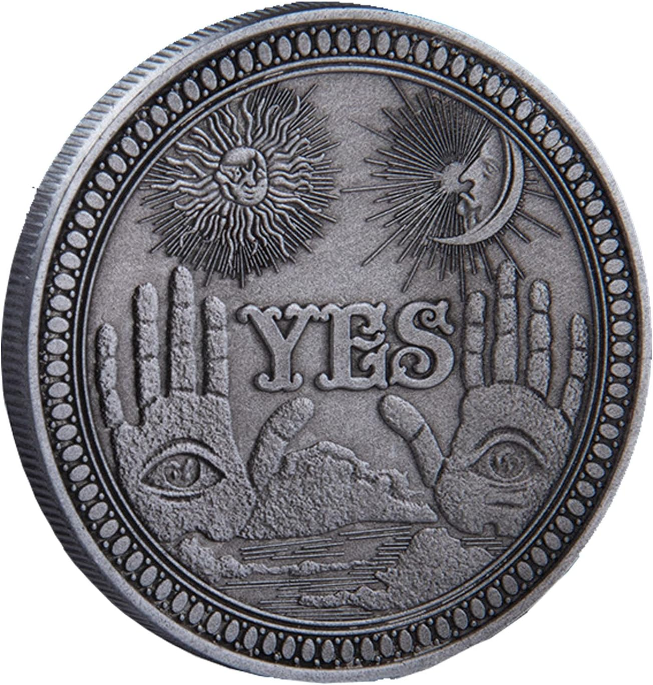 Decision Making Coin-Yes/No Coin-Good Luck Commermorative Collection-Challenge Coins Antique Silver