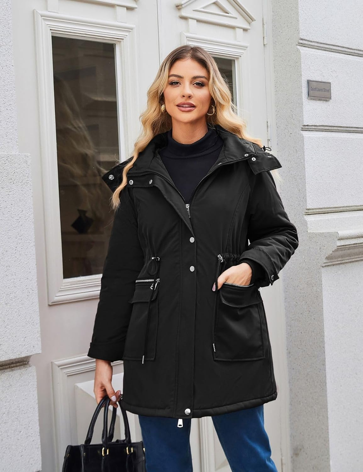 Maacie Maternity Cotton Jacket Jacket Stand up Collar Waterproof Cotton Jacket 2024 image number 3