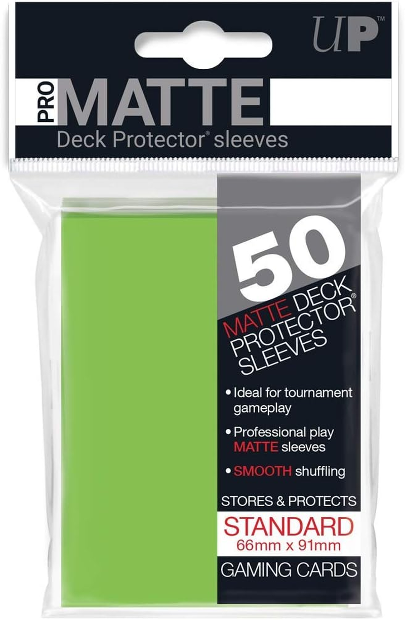 Ultra Pro: UP84190 Pro-Matte 50Ct Standard Deck Protector Sleeves: Lime Green - Clear image number 1