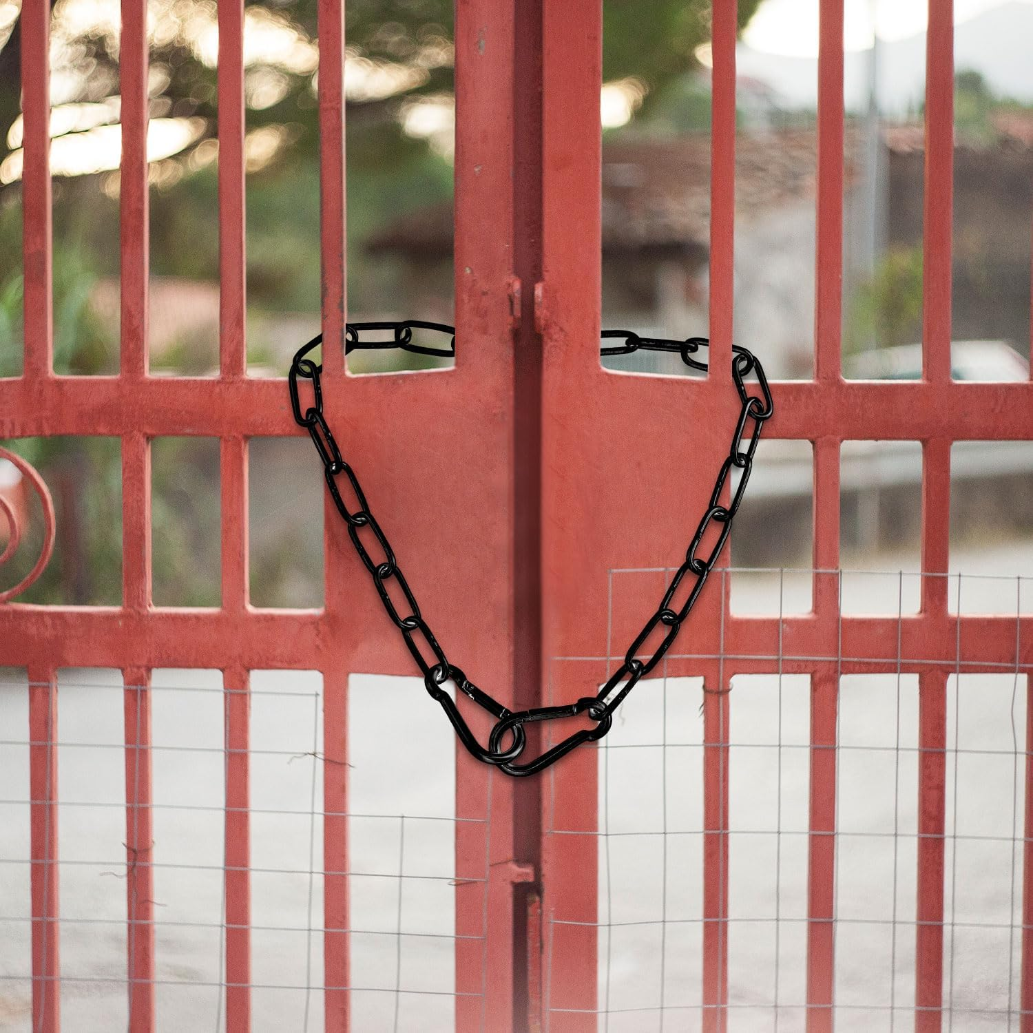 Gate Chain Lock, 20 Inch Stainless Steel Gate Link Chain Lock with Both-Ended Carabiners Chain Link Gate Latches for Outdoor Fences, Pet Cages, Horse Goat Cow Corral Supplies image number 5