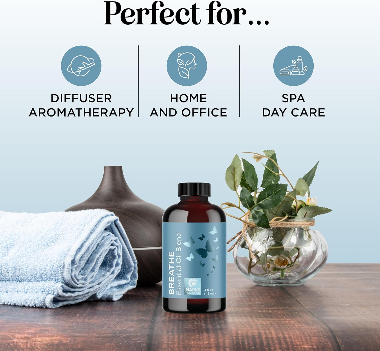 Breathe Blend Essential Oil for Diffuser - Invigorating Breathe Essential Oil Blend with Eucalyptus Peppermint Tea Tree and Mint Essential Oils for Diffusers for Home and Shower Aromatherapy 4Oz image number 6
