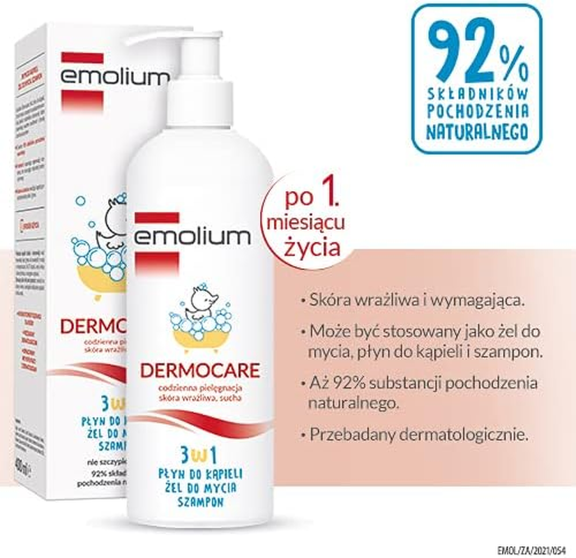 Emolium Dermocare 3-In-1 Fluid Wash Gel Shampoo 400 Ml image number 2