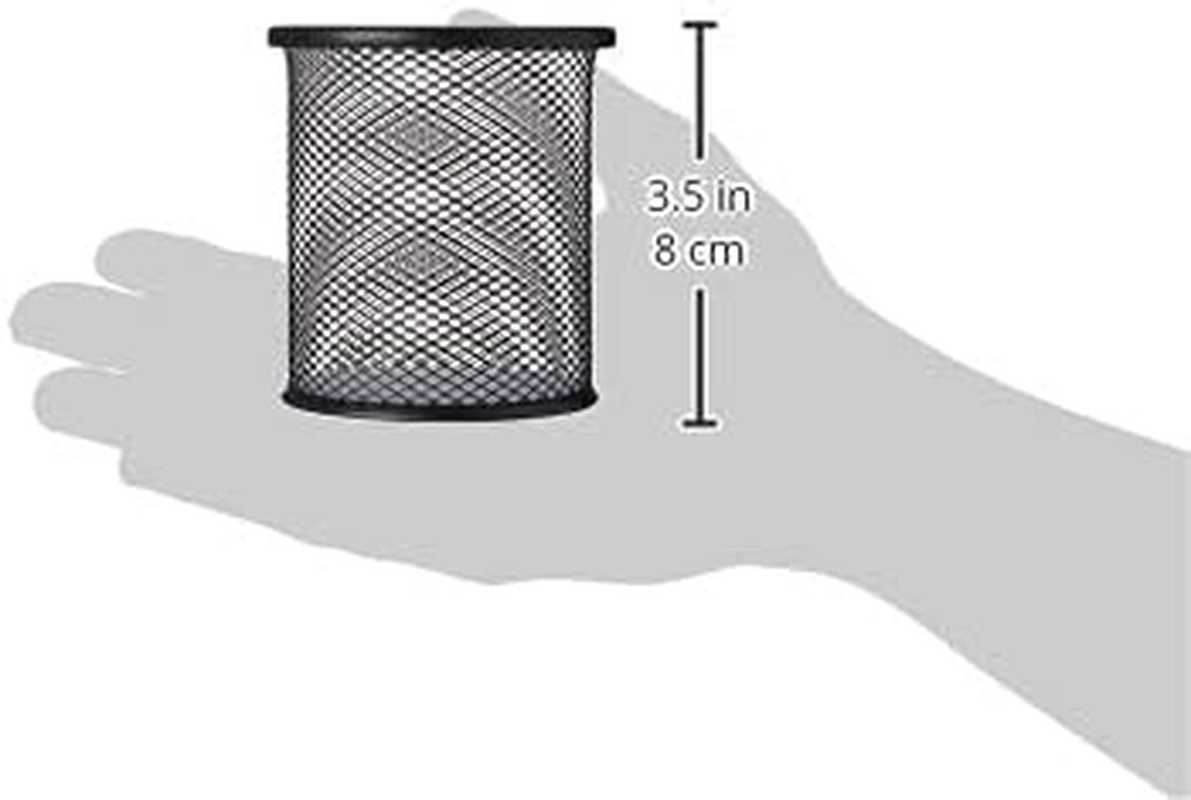 Q-Connect Pen Cup Metal Black (Office Set) / Small Office Accessories/Type-Desktop/Kind-For Pens/Material-Metal/Dividers-N.A. / Colour-Black/Dimensions (Mm)-90X100 image number 3