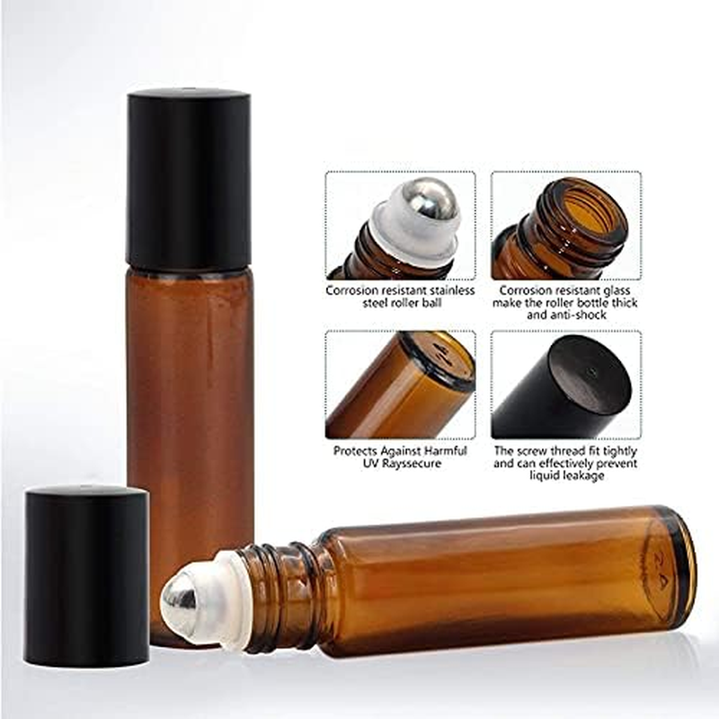 100Ml 50Ml Amber Glass Spray Bottle Fine Mist Spray Bottles Cosmetic Container 10 Ml Amber Glass Roller UV Protection Bottles with Stainless Steel Roller Balls