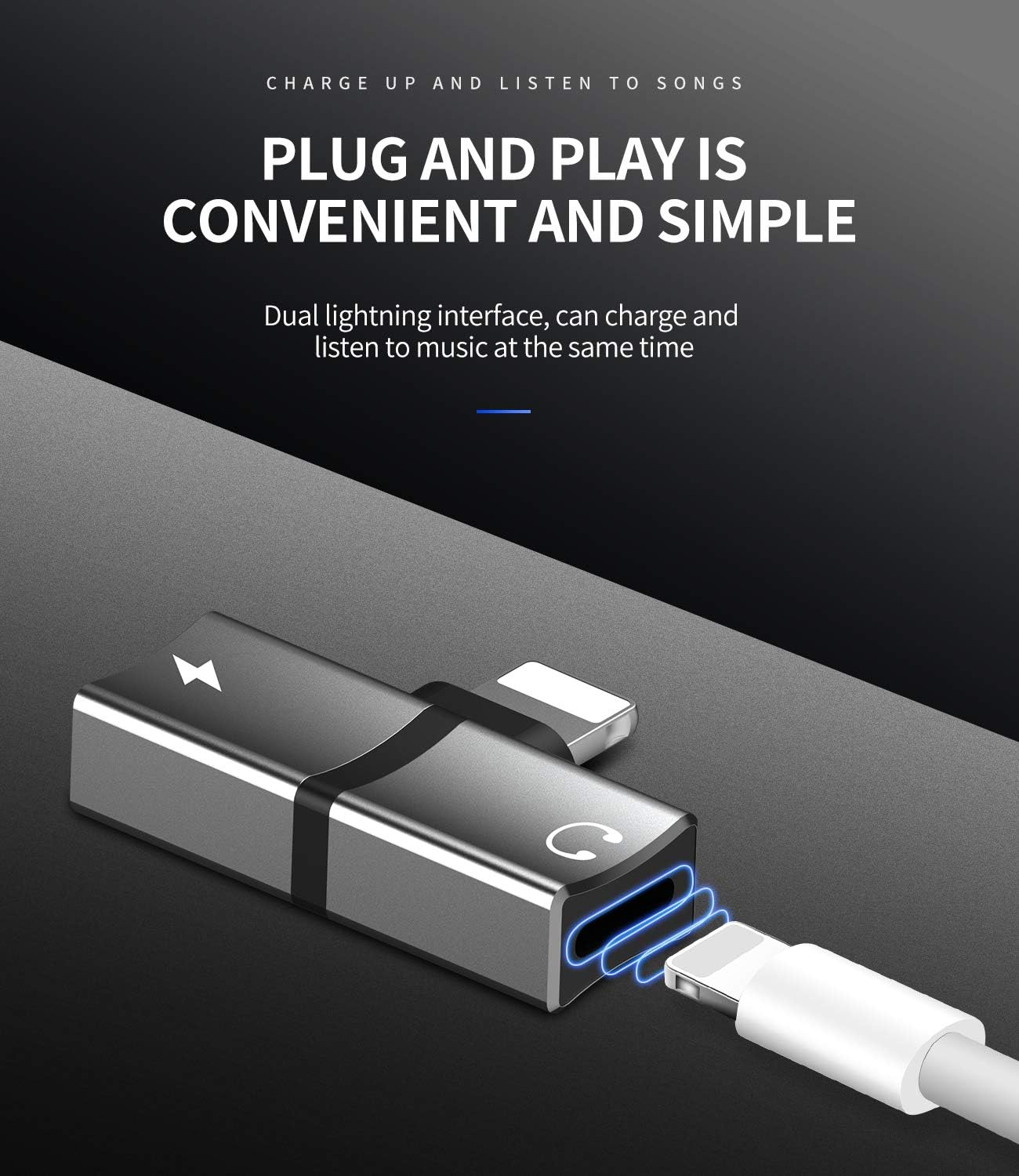 Iphone Headphone Splitter Dual Lightning Jack Dongle 2In1(2Pack)Audio Charging Adapter AUX Cable Adaptador Para Apple MFI Certified for 14 13 12 11 Pro Max Mini XS SE X 7 8 plus Charger Converter Cord image number 2