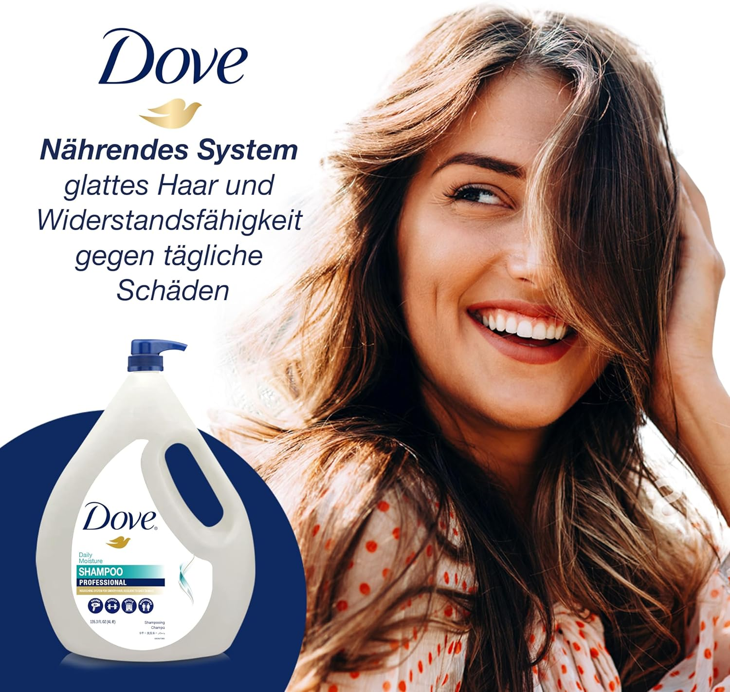 Dove Daily Moisture Shampoo 4 Litre, White image number 6